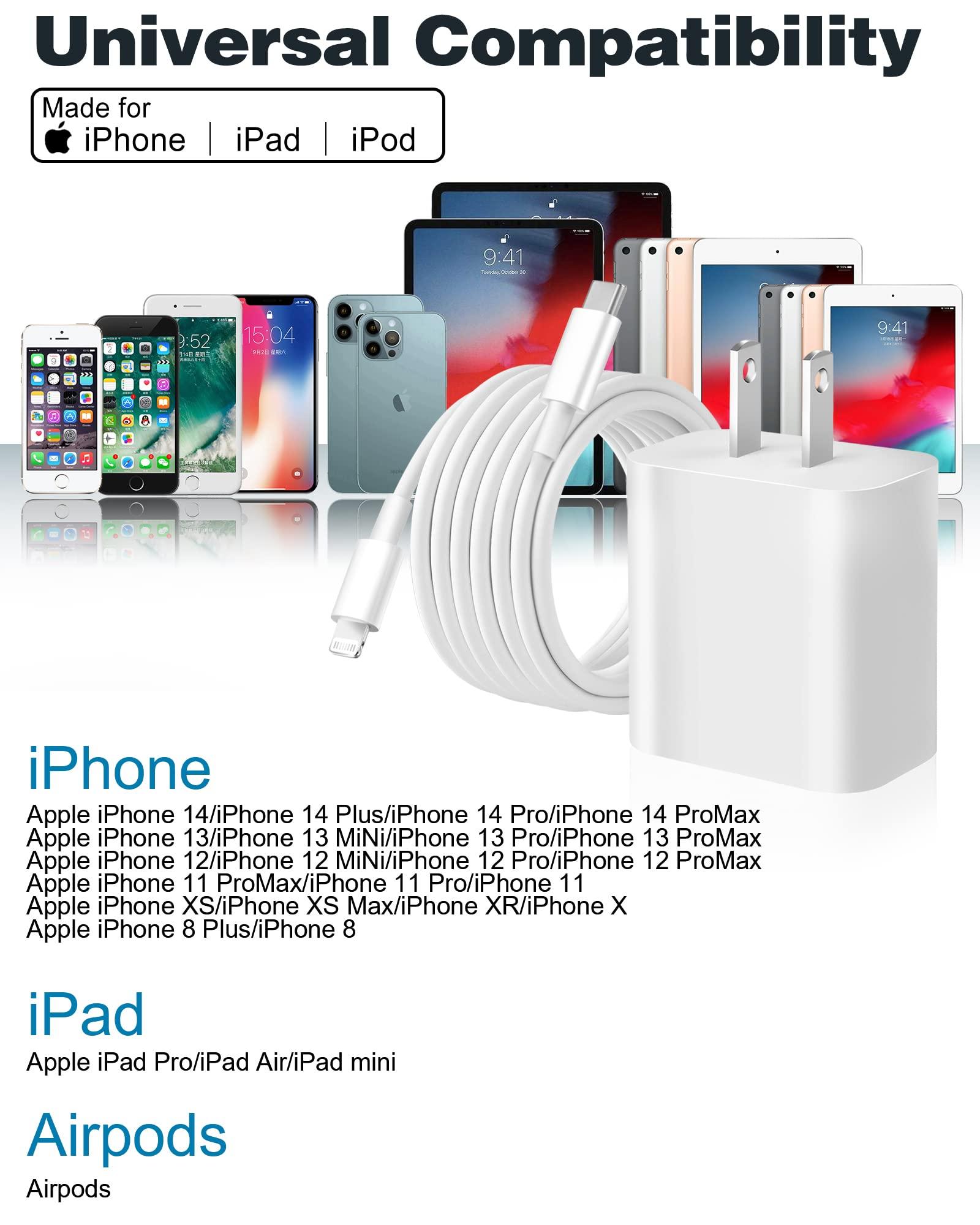 iPhone Charger Fast Charging,[Apple MFi Certified] Apple Charger iPhone Super Quick 2Pack 6FT Type-C to Lightning Cable USB C Wall Charger Plug Adapter for iPhone 14 13 12 11/14Pro Max/13Pro/SE/XR/XS - Image 2