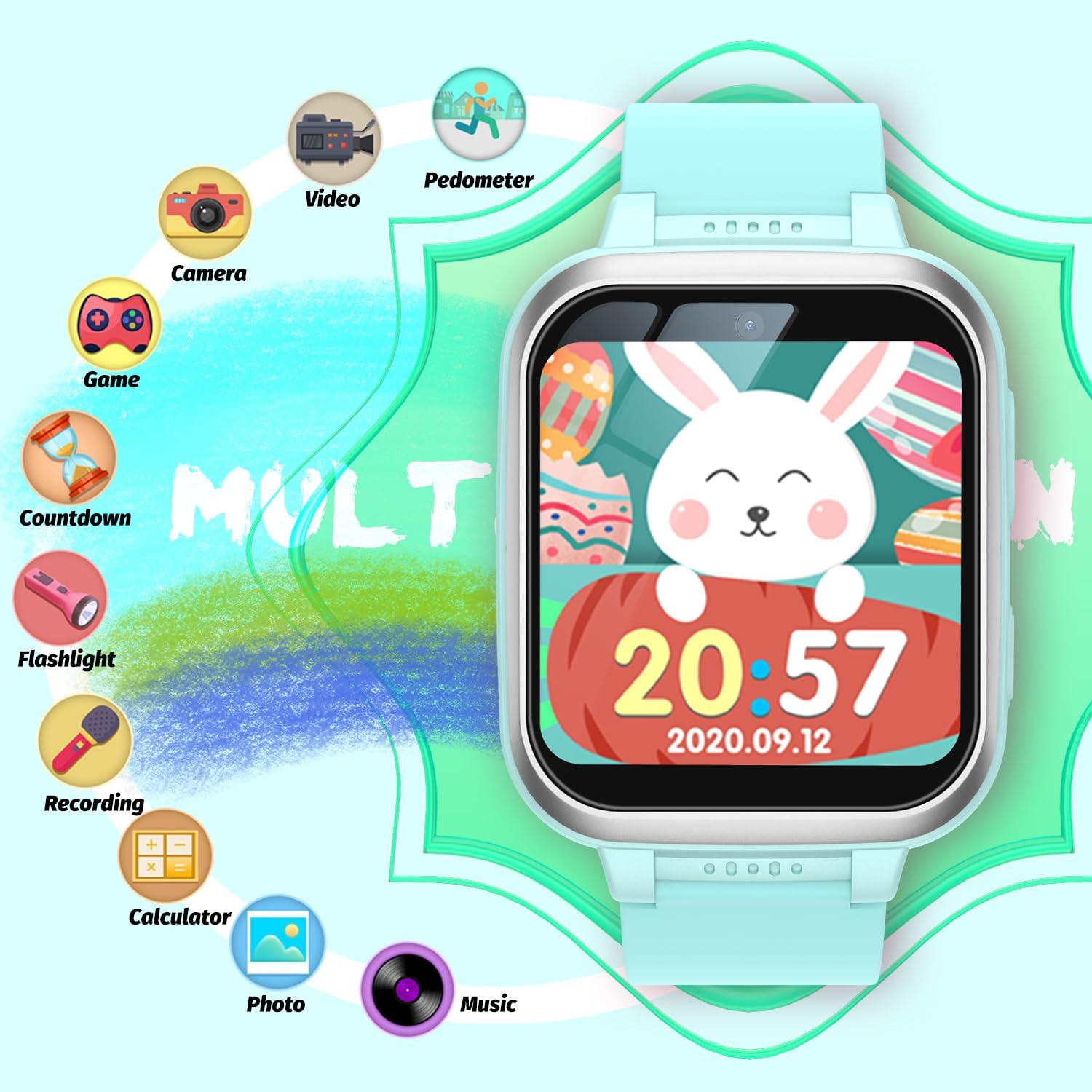 meoonley Kids Smart Watch with Puzzle Games HD Touch Screen Camera Video Music Player Pedometer Alarm Clock Flashlight Fashion Kids Smartwatch Gift for 6-13 Year Old Boys Girls Toys - Image 2