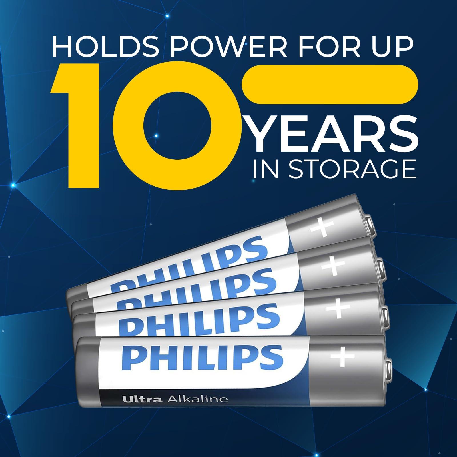 PHILIPS AAA Batteries, Ultra Alkaline Triple AAA Batteries 12 Pack, 1.5v Batteries AAA Size Pack, Ultimate Long-Lasting Power for High-Drain Devices, 10-Year Shelf Life, Durable Leak-Proof Design. - Image 4