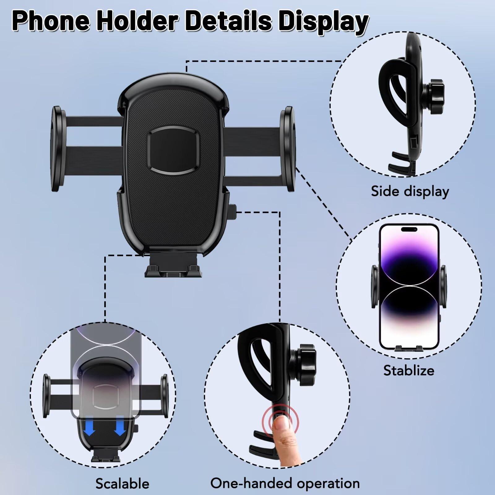 DJXCAR Car Phone Holder Mount Fit for BMW X7 2019-2022/X5 2019-2023/X6 2020-2023(Only fits for 12.3-inch Screen), Car Dashboard Mount,Thick Cases Friendly Fit for iPhone/Android and All Smartphones - Image 4