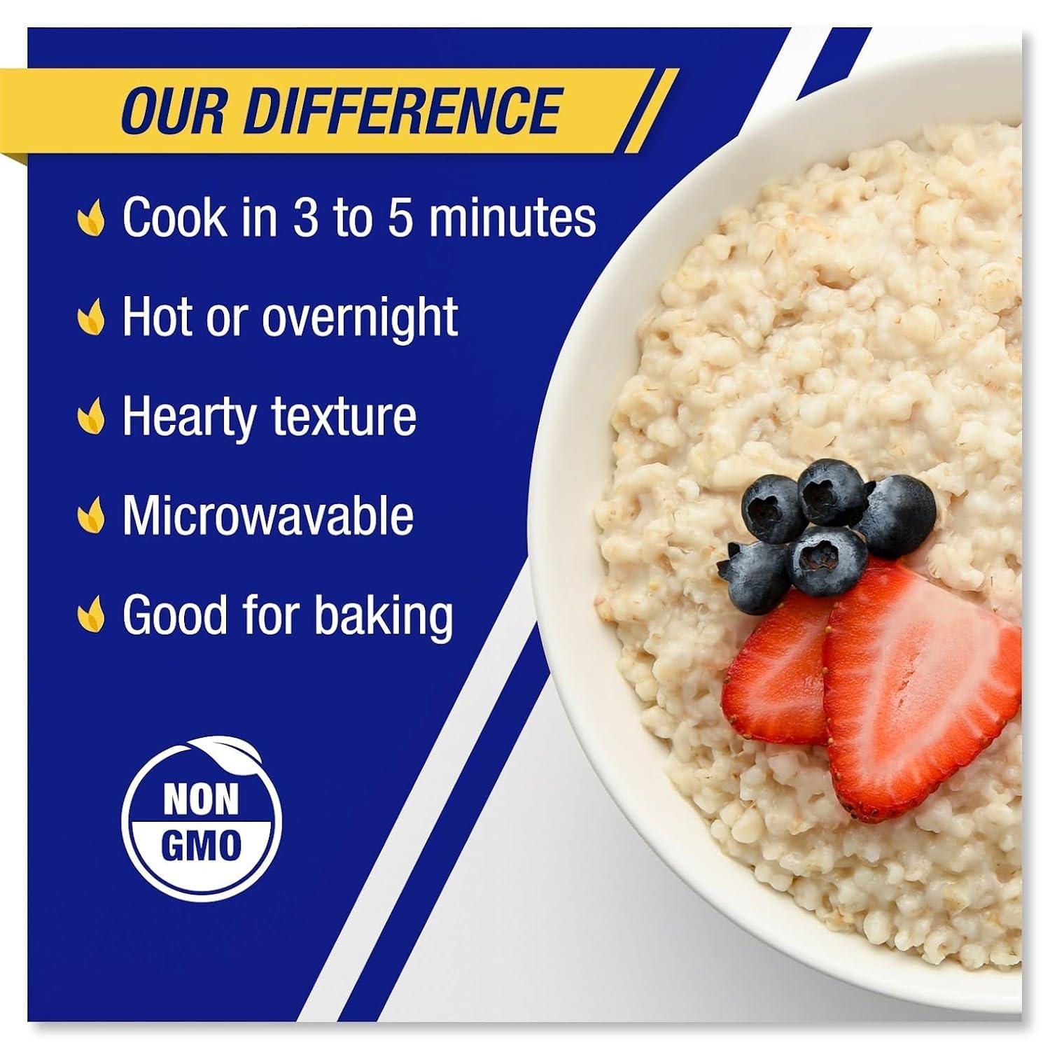Coach's Oats Whole Grain Oatmeal 3 lbs (48 oz) | Quick-Cooking, Steel Cut Texture and Heart-Healthy | Enjoy the Perfect Start to Your Day - Image 4