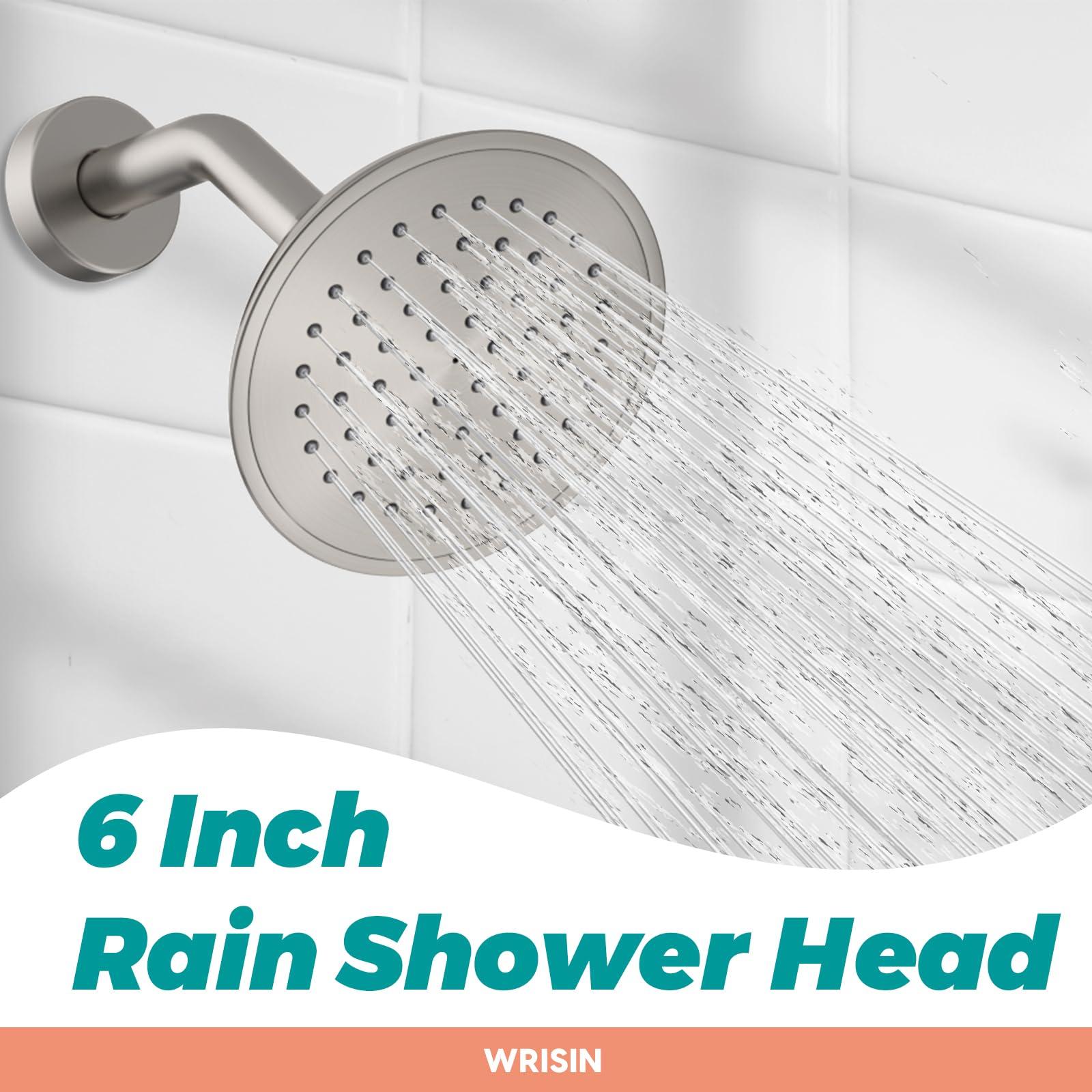 WRISIN Shower Faucet Set Brushed Nickel, Shower Valve Kit with 6 Inch Showerhead - Image 3