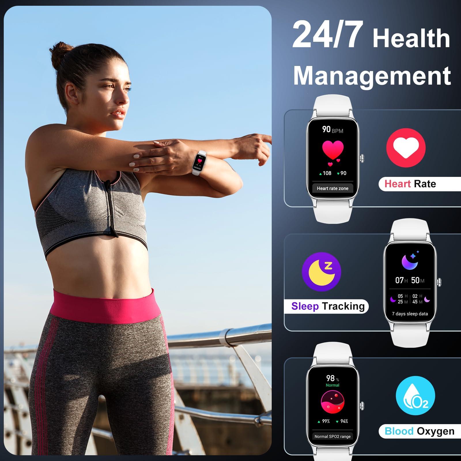 Smart Watch for Men Women(Answer/Make Call), 2025 Fitness Activity Tracker 1.57” Smartwatch with Heart Rate/Sleep Monitor/Pedometer/Calories/110+ Sports, IP68 Waterproof Fitness Watch for Android iOS - Image 3