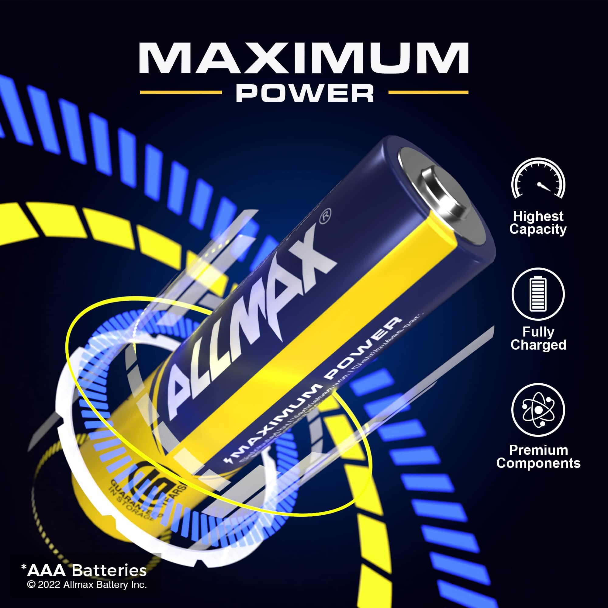 Allmax AAA Maximum Power Alkaline Triple A Batteries (100 Count) – Ultra Long-Lasting, Leakproof Design, 10-Year Shelf Life, Maximum Performance (1.5V) - Image 2