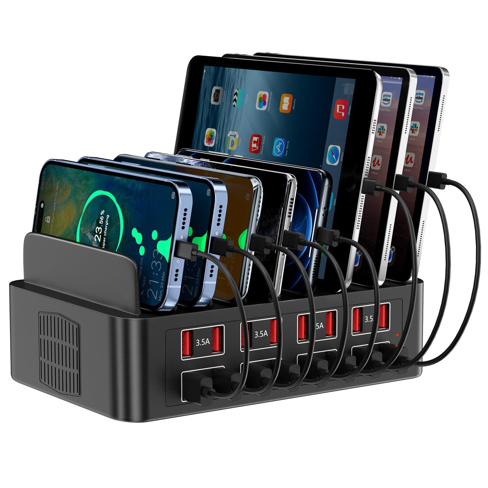 150W Charging Station for Multiple Devices, 16 Port Phone Charger Station, Multi USB Organizer Charger Station for iPhone, Android, iPad, Cell Phone, Tablets