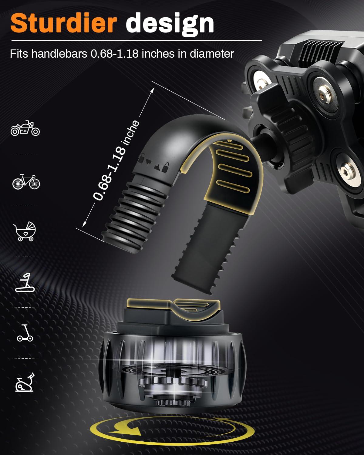 JUSTTOP Motorcycle Phone Mount Holder,Bike Phone Mount Holder[Unobstructed Camera],for iPhone and More 4.7"-7" Smartphones,Motorcycle Accessories and Bike Accessories - Image 4
