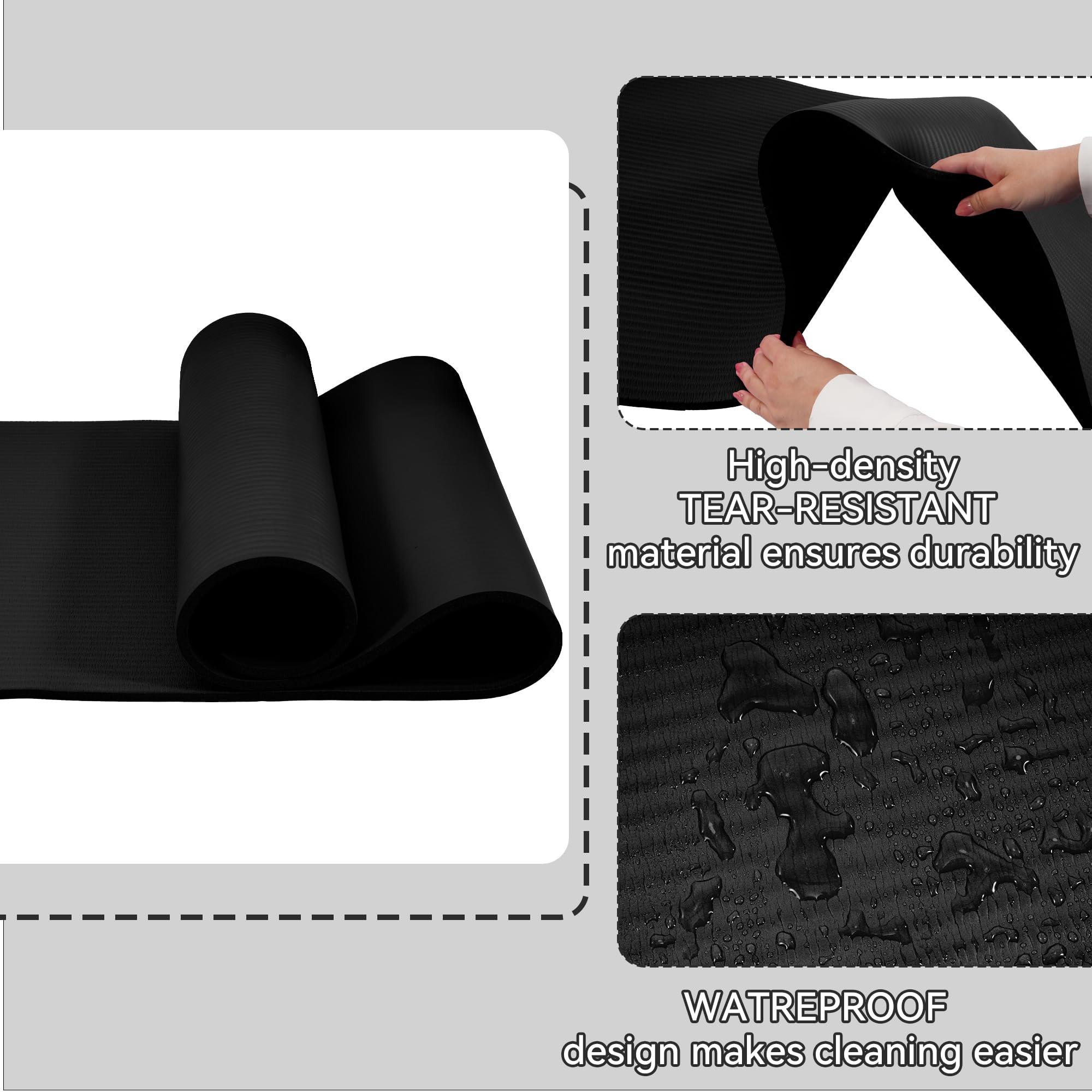 Fitvids Yoga Mat, 1/2-Inch Extra Thick High Density Exercise Mat, Anti-Tear Exercise Yoga Mat with Carrying Strap, Suitable for Various Yoga Exercises - Image 4