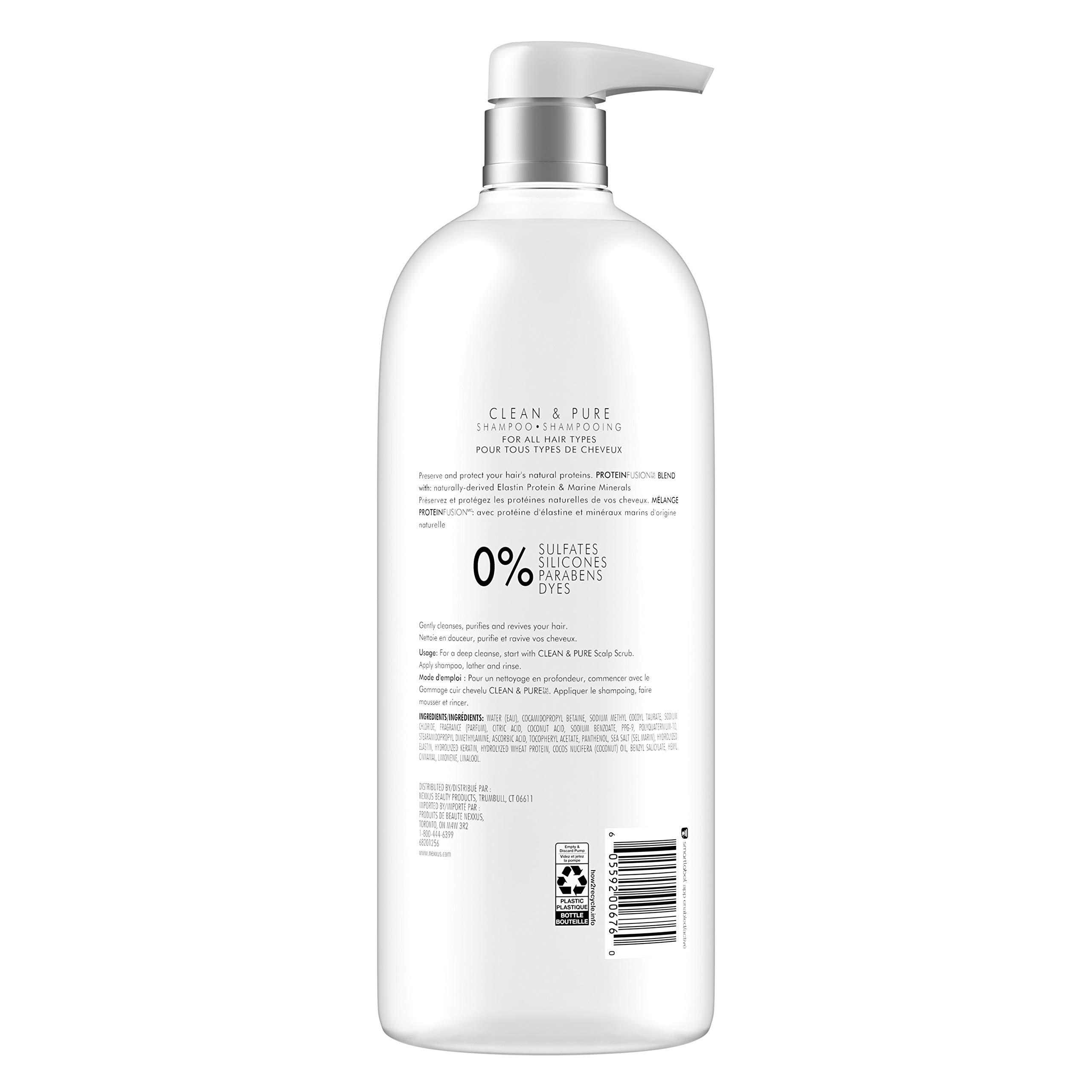 Nexxus Clean and Pure Clarifying Shampoo, With ProteinFusion, Nourished Hair Care Silicone, Dye And Paraben Free 33.8 oz - Image 2
