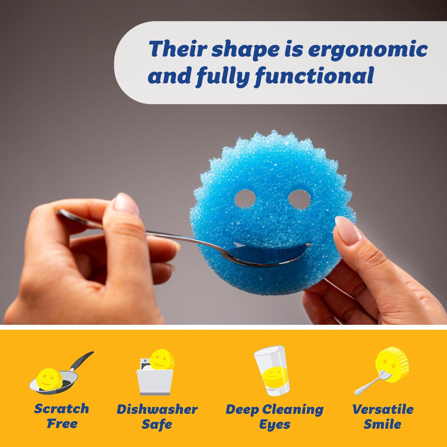 Scrub Daddy Color Sponges - Scratch-Free Multipurpose Dish Sponges for Kitchen, Bathroom & Household Cleaning - Made with BPA-Free Polymer Foam (3 Count) - Image 4