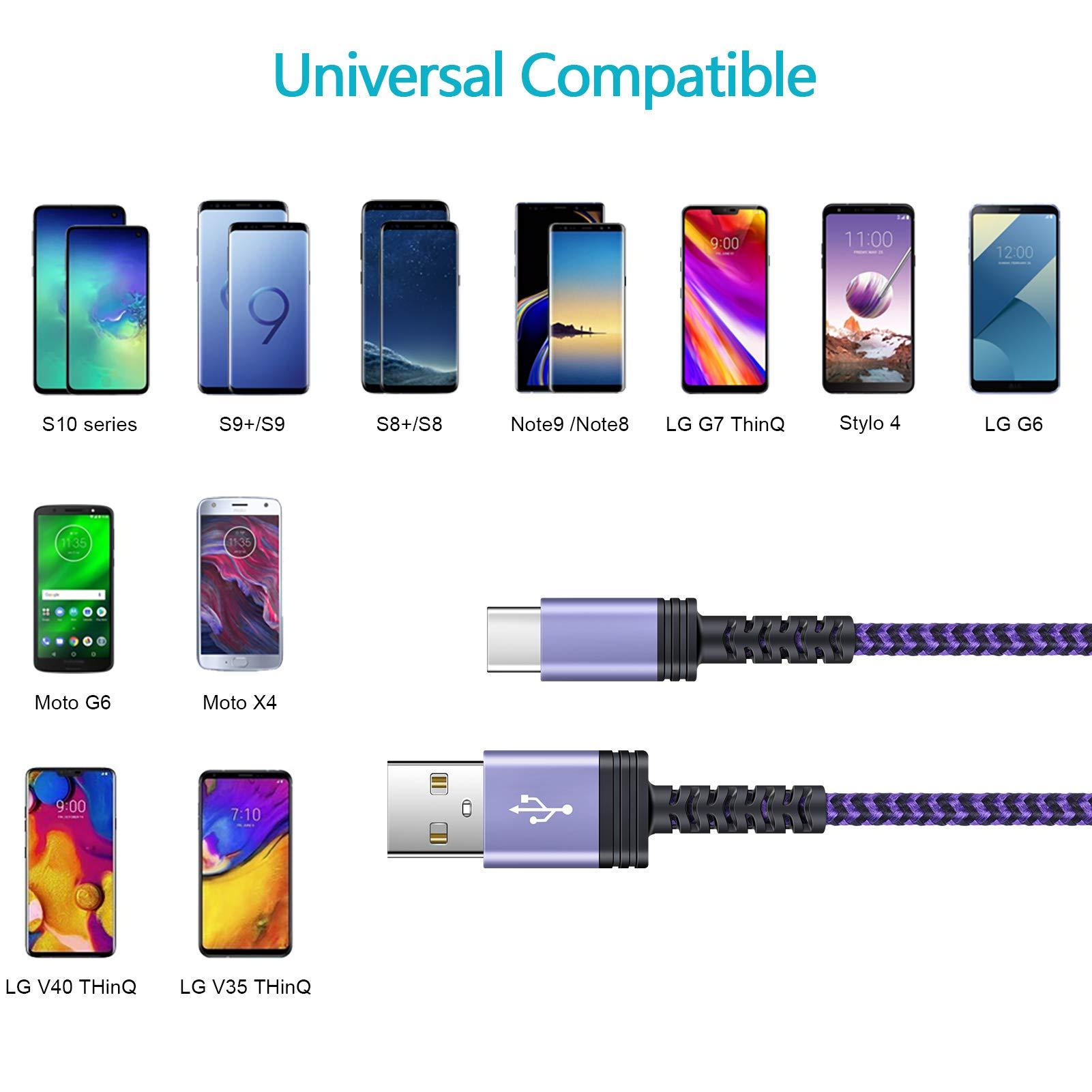 C Charger Cable Fast Charging Phone Android Power Cord 4 Compatible for Samsung Galaxy S24+ S23 Ultra S22 Plus Note 21/20 Ultra, S21+/S20 Plus/S21 S20 FE/S10 Plus/S9 A11/A21/A51/A71 Google 5 4A XL 7 - Image 7