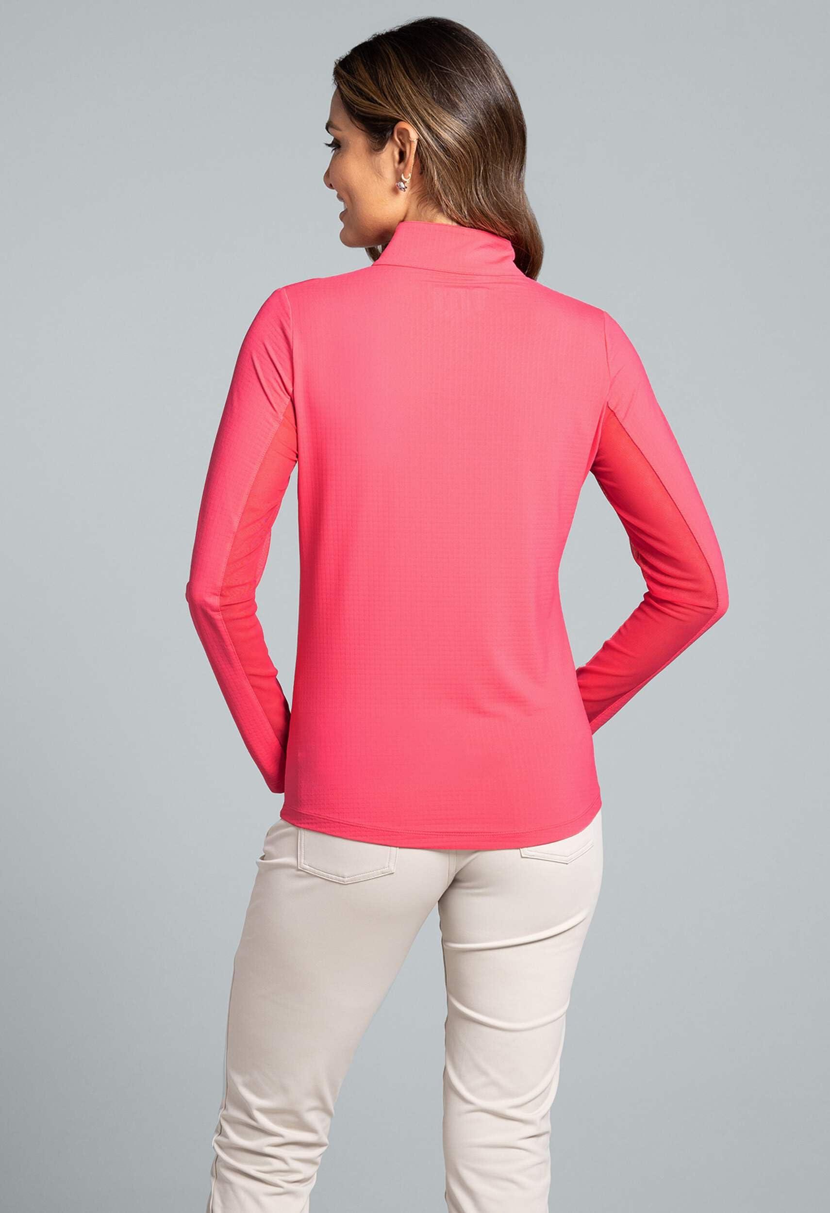 IBKUL Women's Solid Long Sleeve 1/4-zip Mock Neck Shirt - Image 4