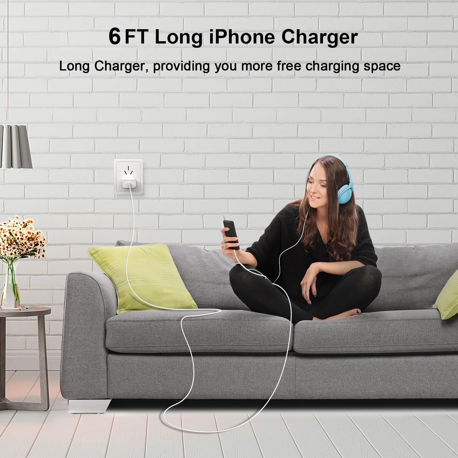 esbeecables 2 Pack PD 20W USB C Fast Charger Block & 6FT Type C to Lightning Cable for iPhone 14 13 12 11 XS XR X 8 series - Image 7
