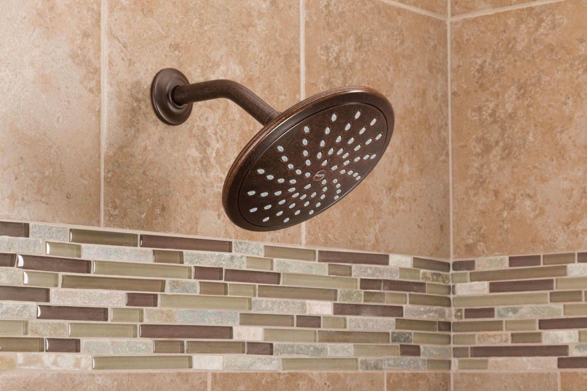 Moen Chrome Bathroom 8-Inch Wide Fixed Rainfall Showerhead, 6345 - Image 2