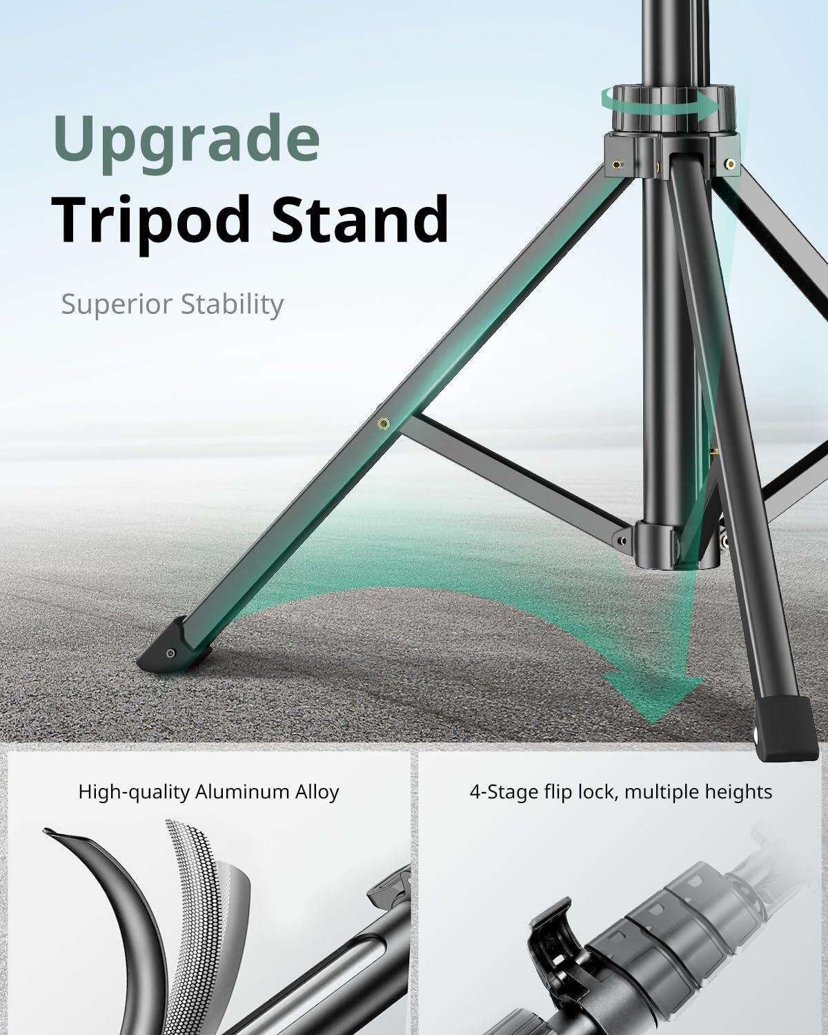SENSYNE 62" Phone Tripod & Selfie Stick, Extendable Cell Phone Tripod Stand with Wireless Remote and Phone Holder, Compatible with iPhone Android Phone, Camera - Image 3