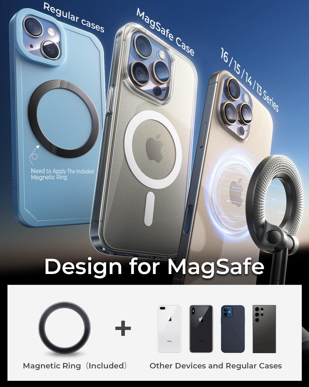 MRGLAS 2025 Upgraded Vacuum Magnetic Phone Holder for Your Car, 360° Adjustable Foldable Magsafe Suction Cup Phone Mount [89+LBS Suction & 2800gf Magnetic] Car Truck Accessories Gifts for Women Men - Image 7