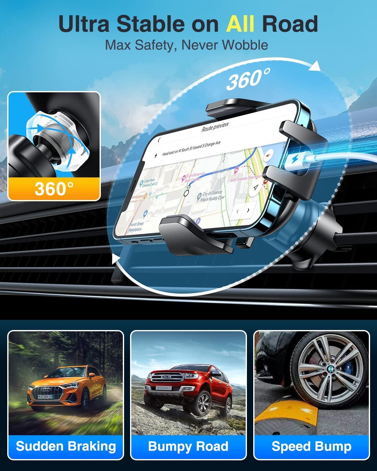 [2025 True Military-Grade] Car Phone Holder VANMASS [Upgraded Strongest Suction & Clip] Cell Phone Mount for Dashboard Windshield Vent,Truck Cradle Stand for iPhone 16 Pro Max 15 14 13 Samsung Android - Image 8