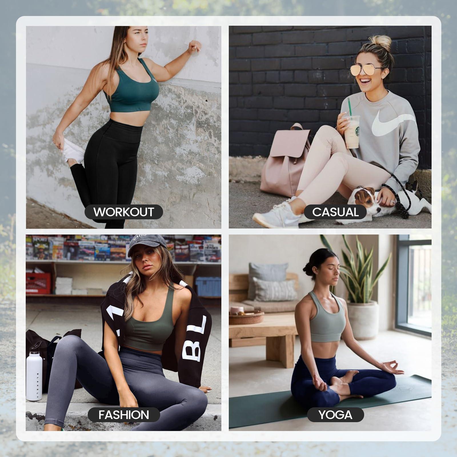High Waisted Leggings for Women - No See Through Tummy Control Cycling Workout Yoga Pants with Pockets Reg & Plus - Image 4