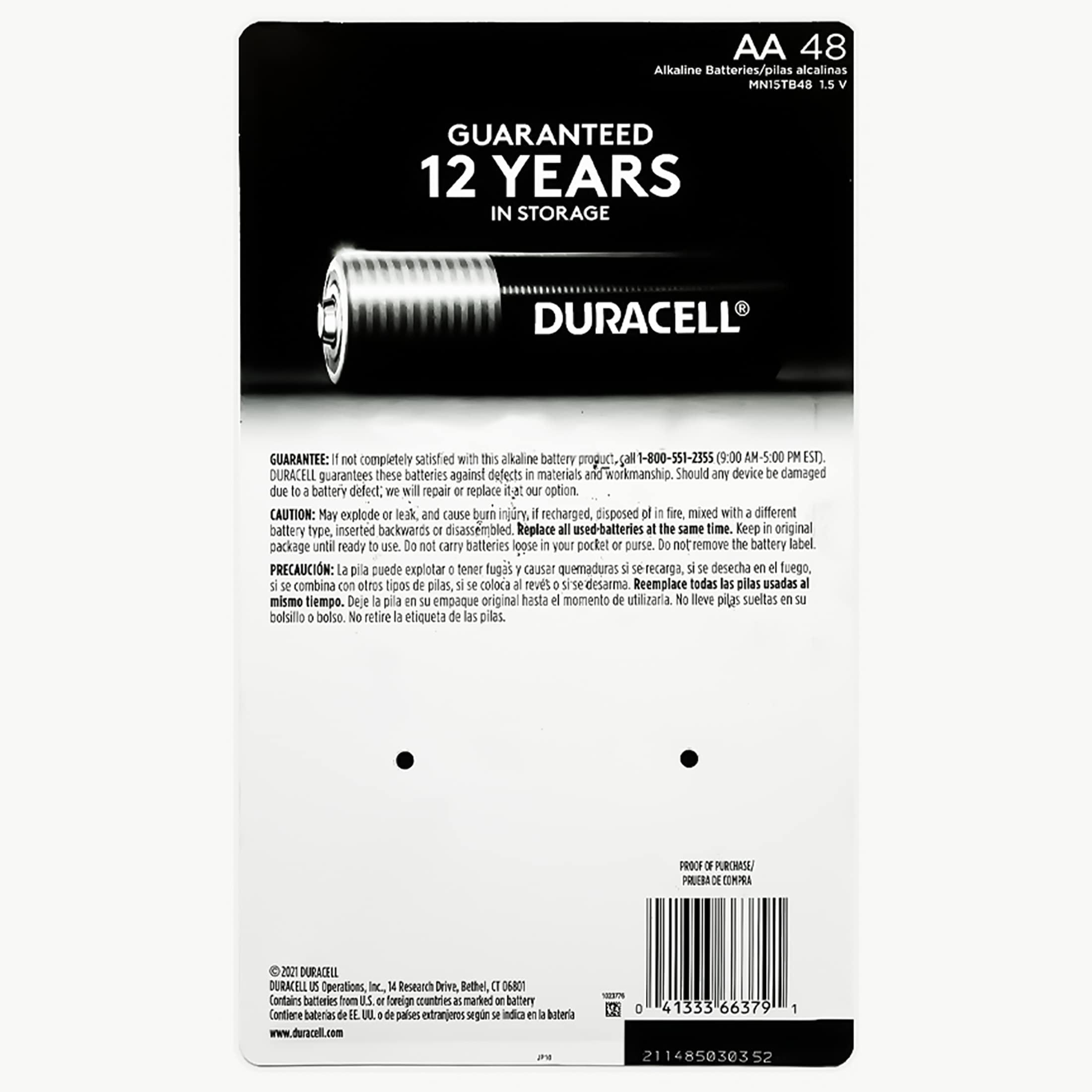 Duracell Coppertop Alkaline-Manganese Dioxide AA Battery, 1.5V, (Pack of 48) - Image 2
