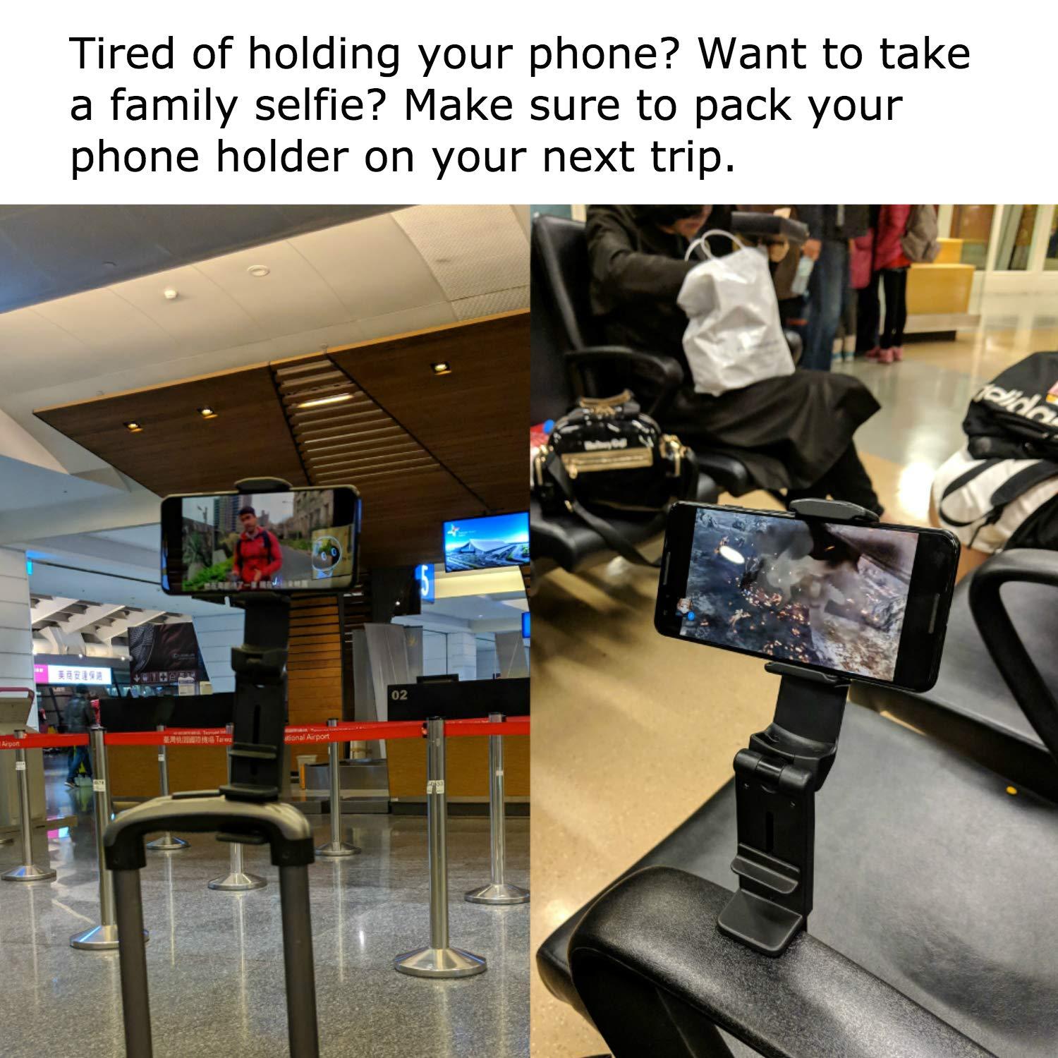 Perilogics Universal in Flight Airplane Phone Holder Mount. Hands Free Viewing with Multi-Directional Dual 360 Degree Rotation. Pocket Size Must Have Airplane Travel Essential Accessory for Flying - Image 5