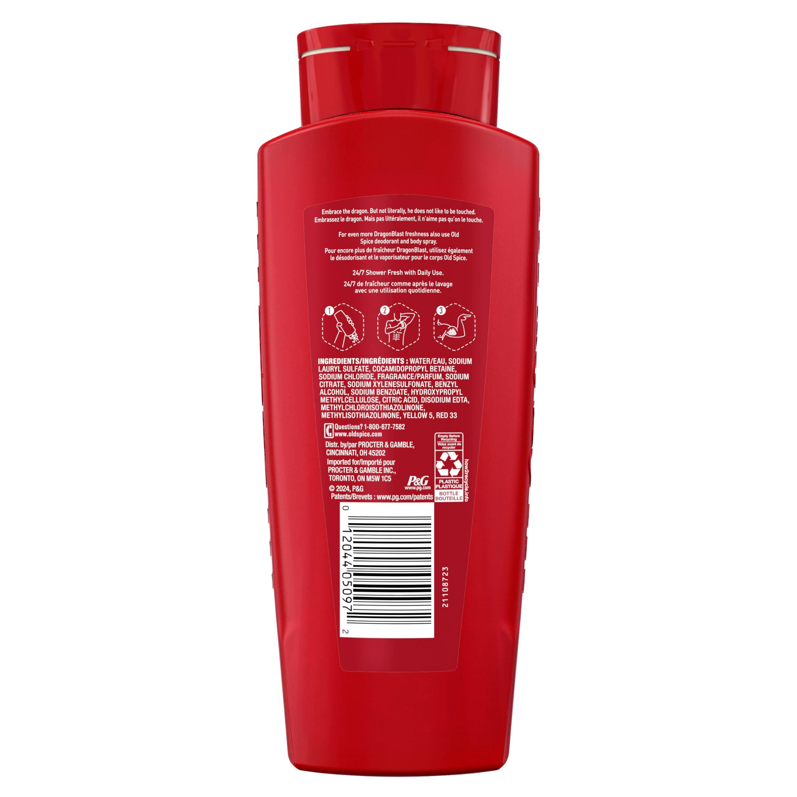 Old Spice Cleansing Body Wash for Men, 3X Defense, 24/7 Shower Fresh with Lasting Scent, 2-in-1 Body & Face Wash, Dragonblast Scent, 24 oz (Pack of 4) - Image 10