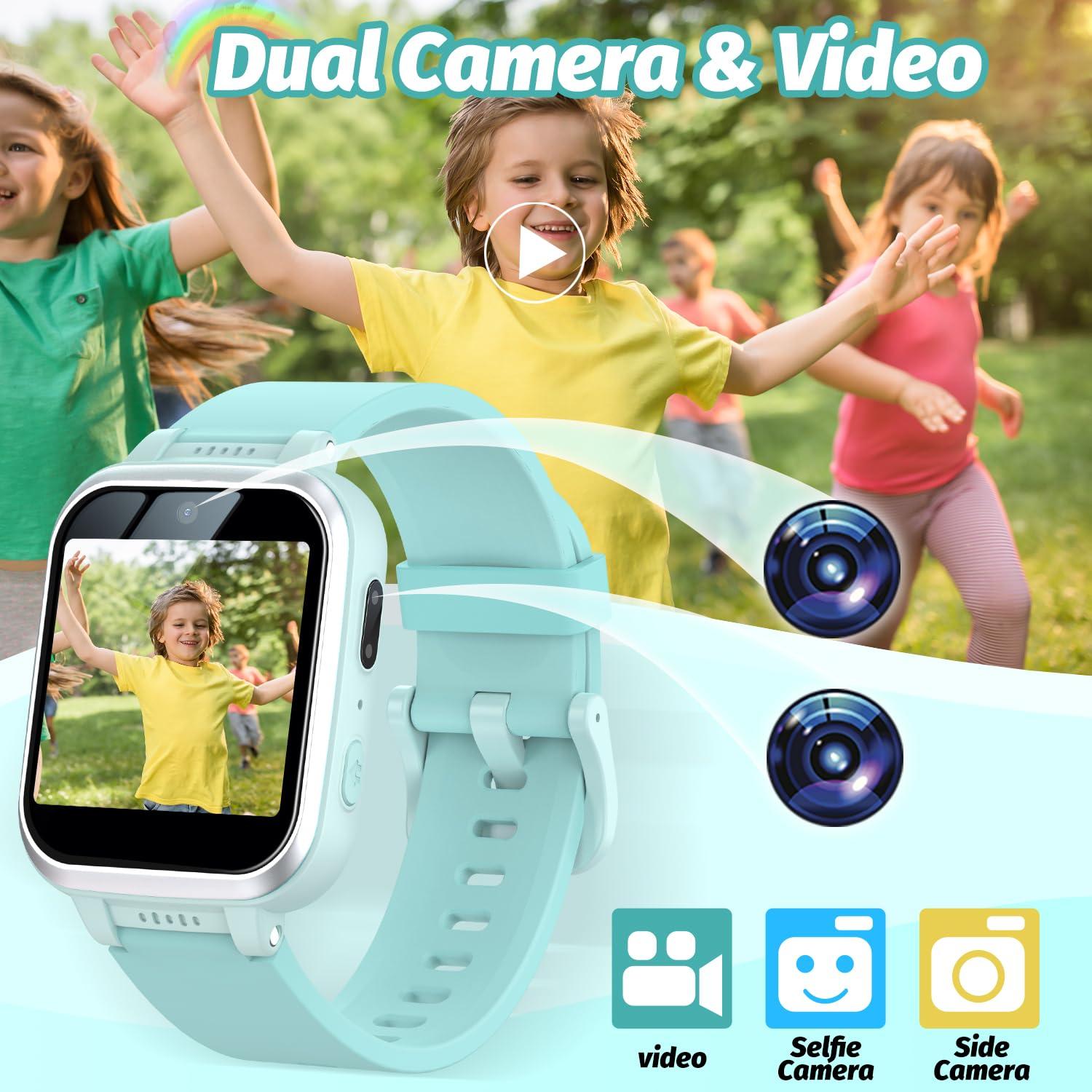 meoonley Kids Smart Watch with Puzzle Games HD Touch Screen Camera Video Music Player Pedometer Alarm Clock Flashlight Fashion Kids Smartwatch Gift for 6-13 Year Old Boys Girls Toys - Image 3