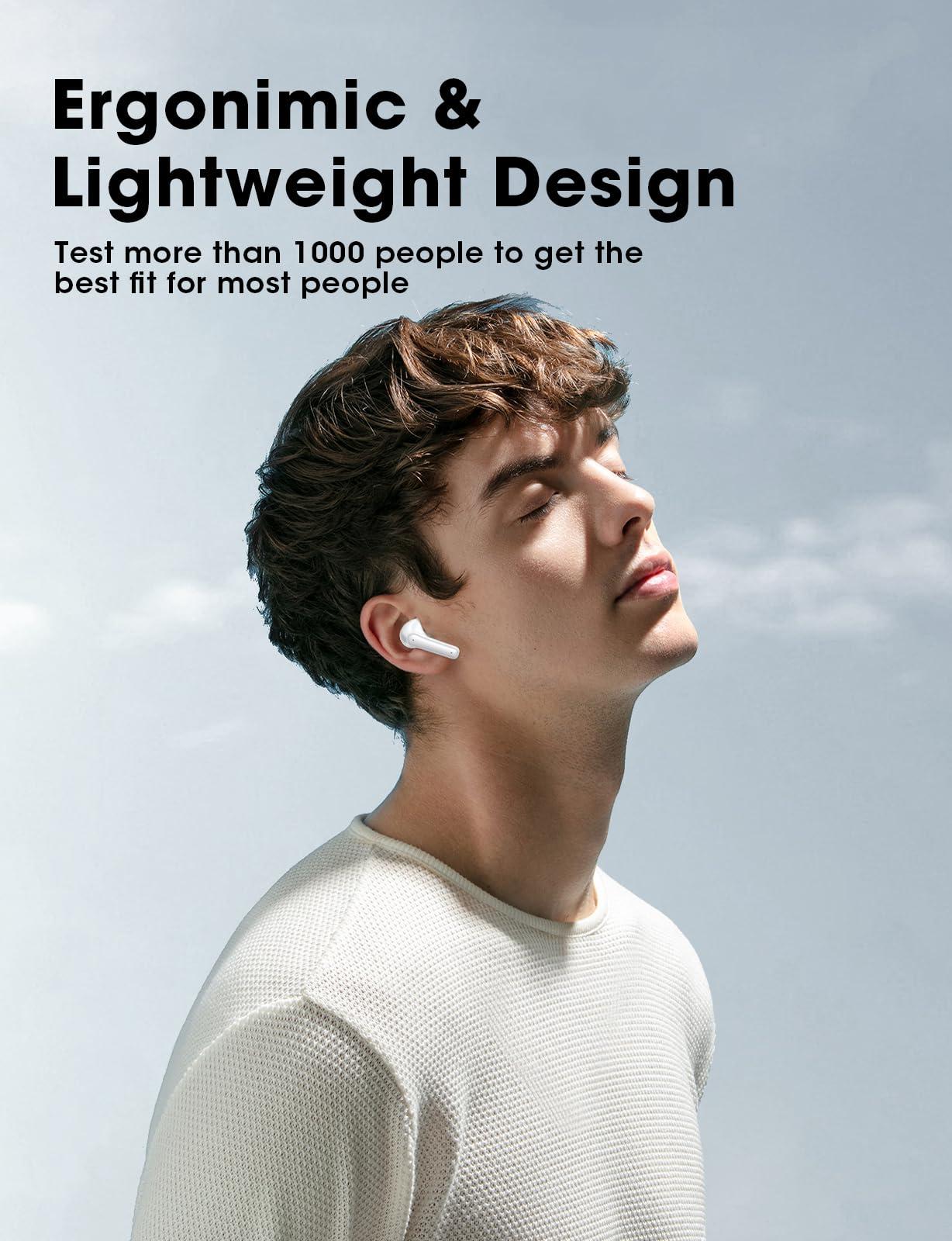 ZZU Wireless Earbuds, 2025 Ear Buds with Big Bass Stereo Sound, Lightweight Bluetooth Earbuds with 48 Hours Playtime, in-Ear Fit Earphones, IPX7, Hands-Free Calls with AI for iPhone, Android, Pad - Image 3