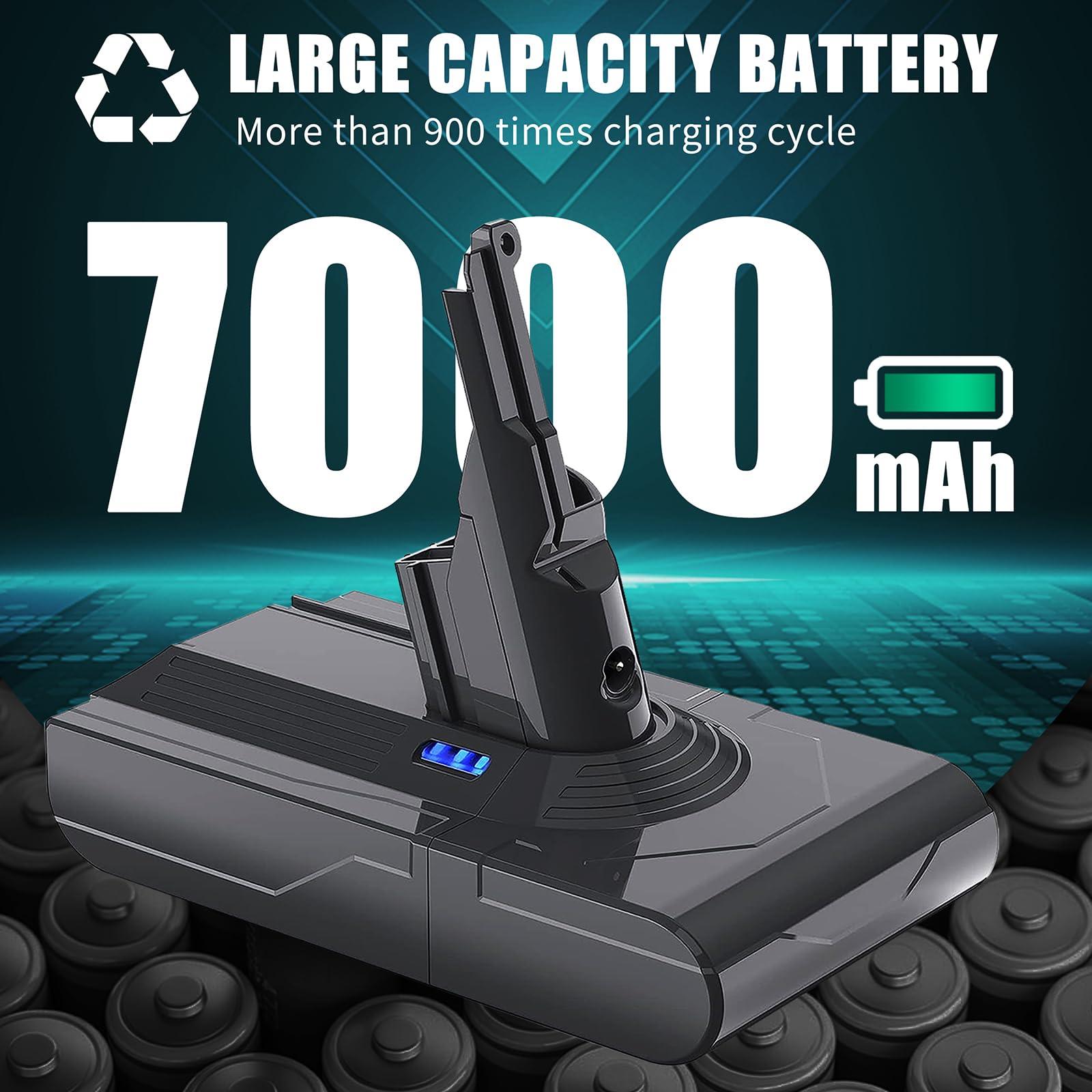 EGR Upgraded 7000mAh V8 Battery Replacement Compatible with Dyson V8 Animal Battery Replacement V8 Absolute V8 Motorhead V8 Fluffy SV10 Carbon Fiber Vacuum Cleaner 2 Filters and 3 Screws Included - Image 4