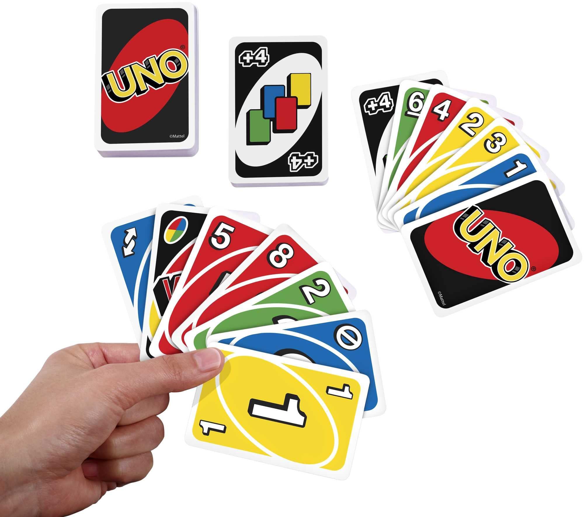 UNO - Classic Colour & Number Matching Card Game - 112 Cards - Customizable & Erasable Wild - Special Action Cards Included - Gift for Kids 7+, W2087 - Image 6