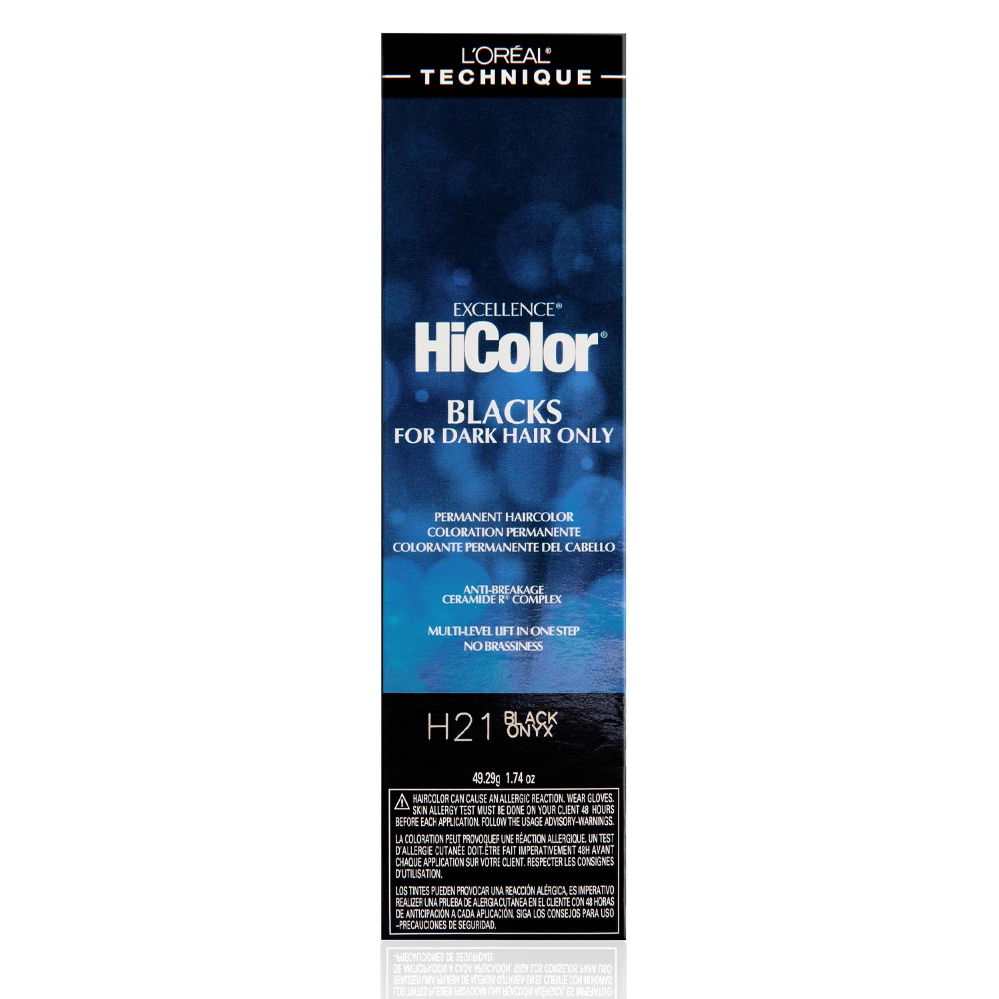 L'Oréal Technique HiColor Violet & Black Shades Permanent Hair Color - Anti-Breakage Ceramide R™ Complex, Multi-Lift With No Brassiness, For Dark Bases and Long Lasting Color