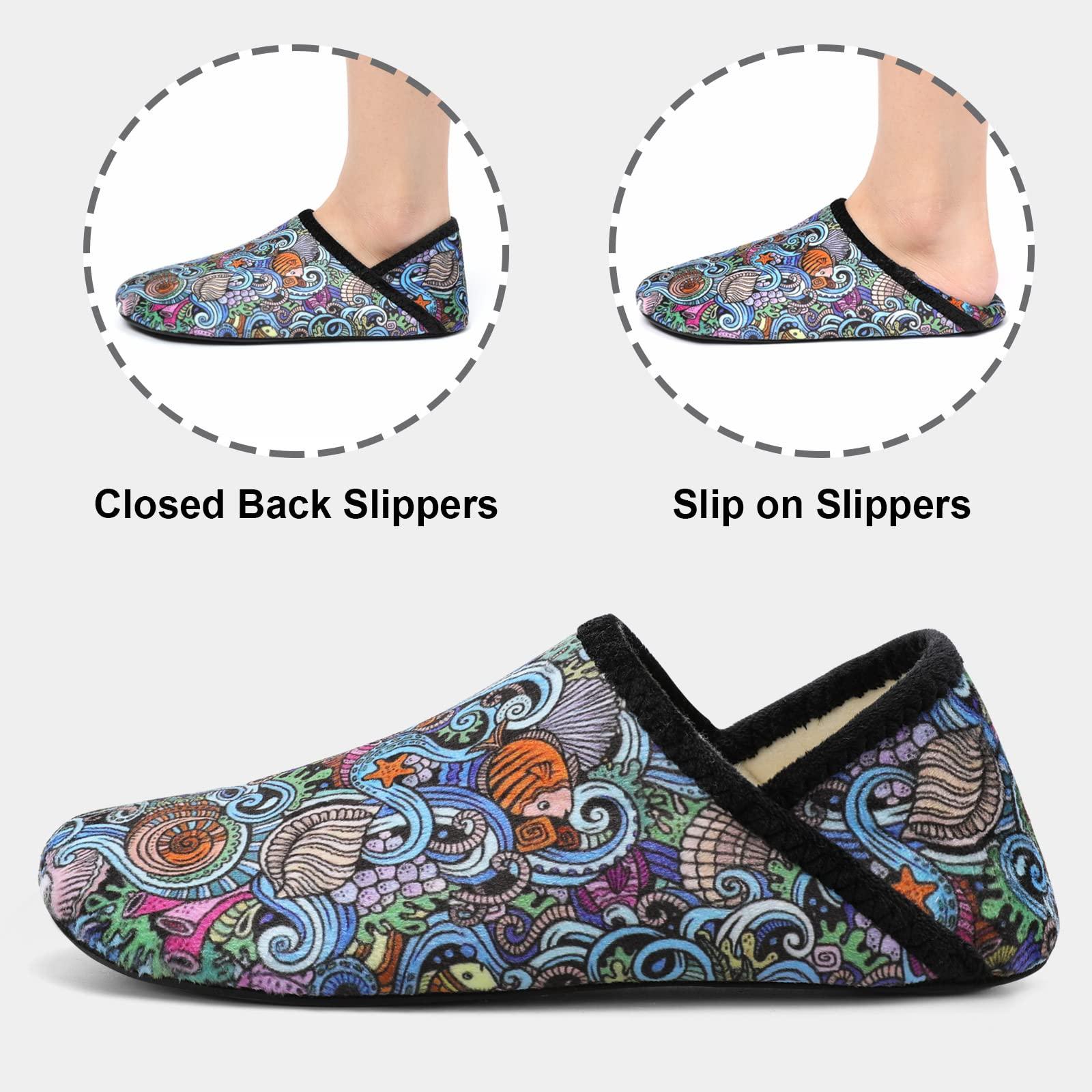 Fires Womens Mens Slippers with Rubber Sole Soft-Lightweight House Slipper Socks Around House Shoes Non Slip Indoor/Outdoor - Image 4