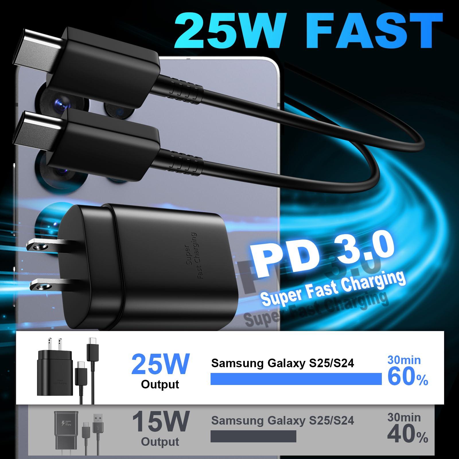 Android Charger, 25W Super Fast Charger USB C Samsung Phone Charger Fast Charging 6.6FT C Type Cord for Samsung Galaxy S25/S25 Ultra/S25+/S24/S24 Ultra/S24+/S23 Ultra/S23/s22/S21/S20/Note 20/10 - Image 2