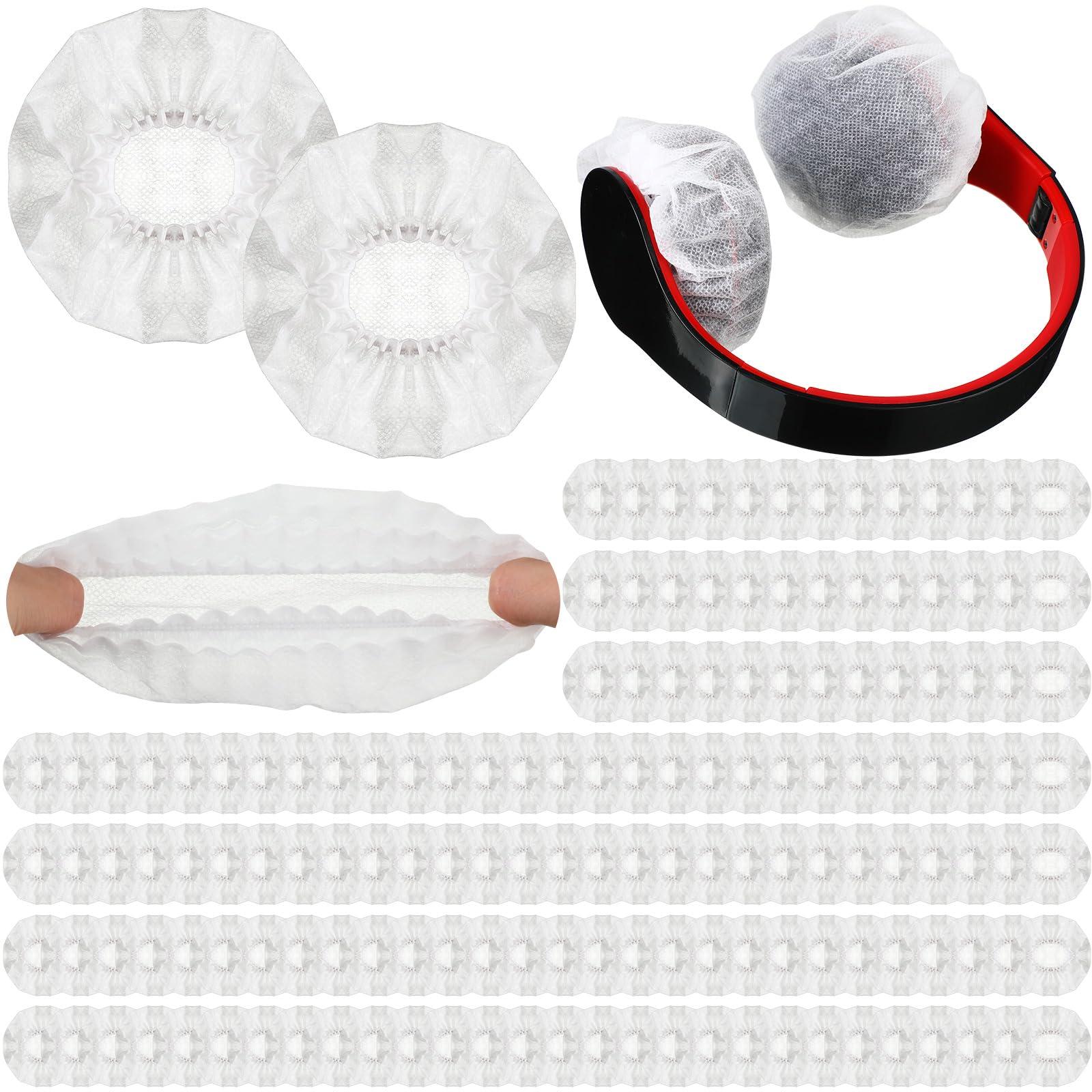 Hoteam 500 Pieces Disposable Earphone Covers Bulk, Non-Woven, Size 8-11 Cm, on Ear Headphones(White)