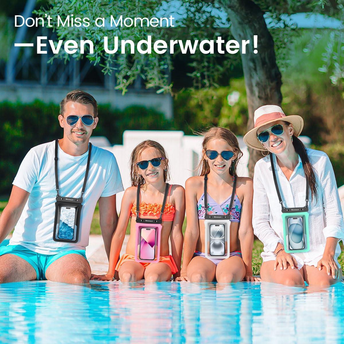 Niveaya Double Space Waterproof Phone Pouch - 2 Pack, Waterproof Phone Lanyard Case with iPhone 16/15/14/13/12 Pro Max up to 8.3", Phone Dry Bags for Vacation Beach Pool Kayak Cruise Travel Essentials - Image 8