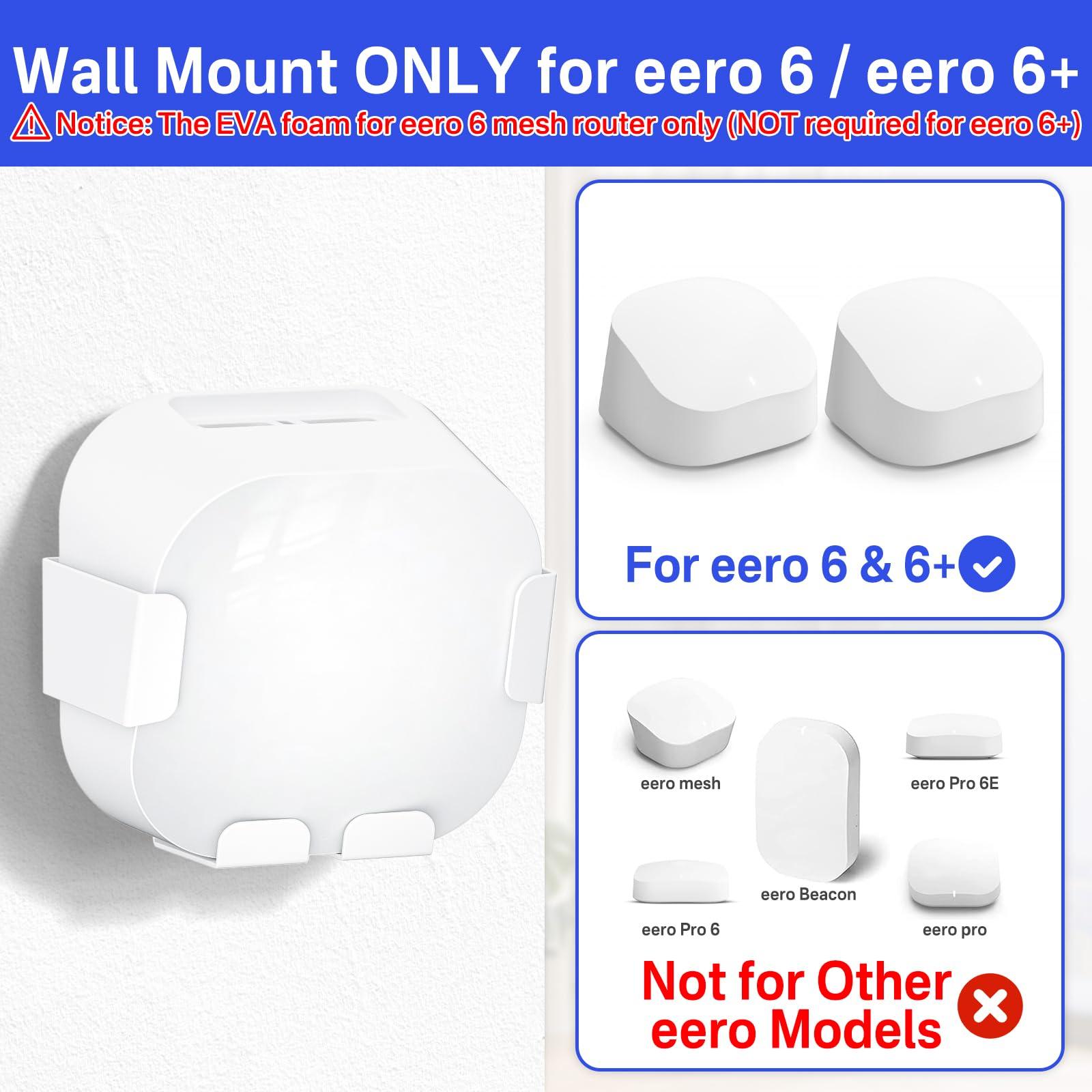 Metal Wall Mount Bracket for eero 6+ and eero 6 Wall Mount - Space Saving Wall Bracket for eero 6 & eero 6 Plus Wall Mount Easy to Install Holder for eero 6 Plus & eero 6 Mesh Wi-Fi Systems - Image 2
