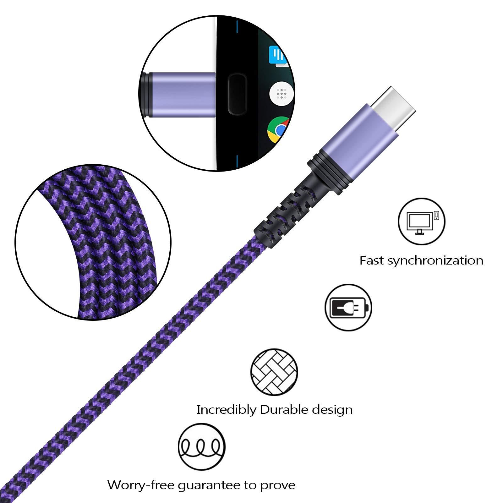 C Charger Cable Fast Charging Phone Android Power Cord 4 Compatible for Samsung Galaxy S24+ S23 Ultra S22 Plus Note 21/20 Ultra, S21+/S20 Plus/S21 S20 FE/S10 Plus/S9 A11/A21/A51/A71 Google 5 4A XL 7 - Image 5