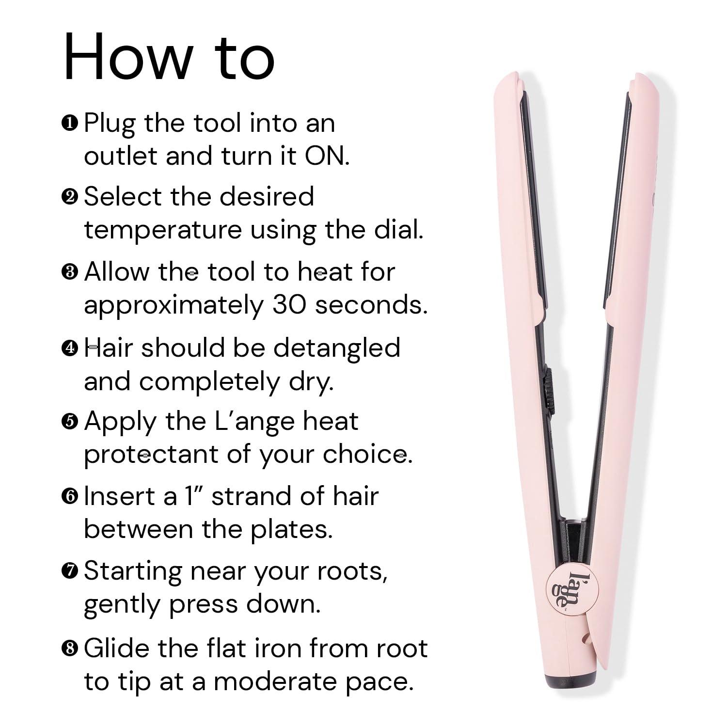 L'ANGE HAIR Le Ceramique 1-Pass Flat Iron Hair Straightener | Fast Heating Ceramic Flat Iron | Best Hot Tools Professional Hair Straightener to Lock in Moisture & Shine | (Blush) - Image 4