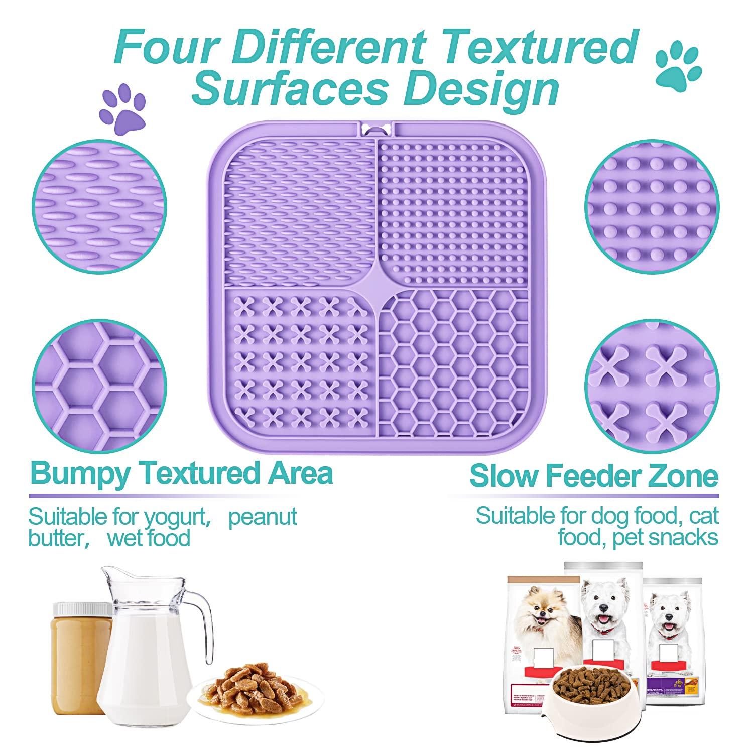 LUKITO Lick Mat for Dogs & Cats 2 Pack with Suction Cups, Dog Lick Mat for Anxiety Relief, Dog Toys to Keep Them Busy, Peanut Butter Licking Pad for Boredom Reducer, Perfect for Bathing Grooming - Image 4