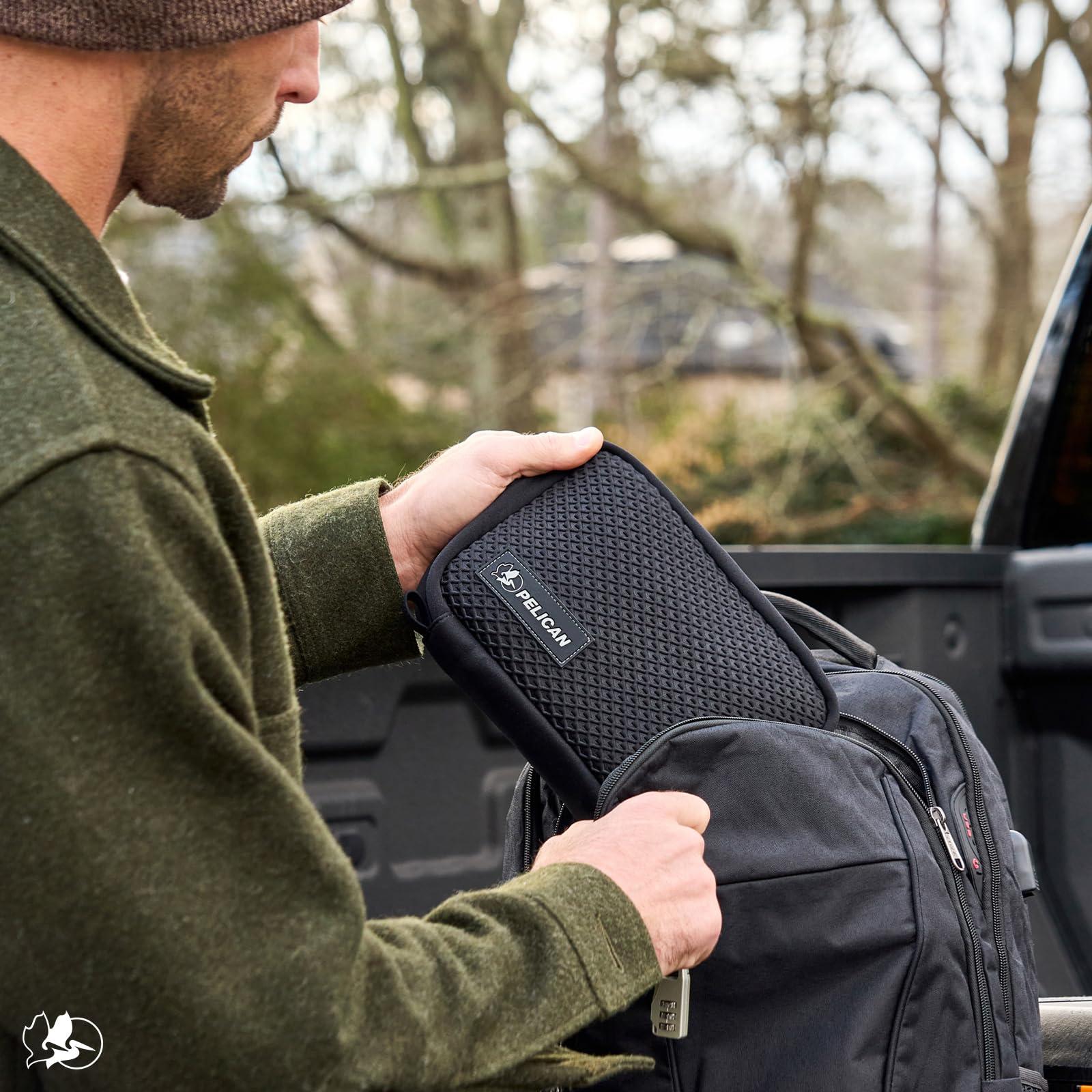 Pelican Electronic Organizer Travel Case - Portable Storage Bag with Multiple Storage Mesh Pockets for Cables, Chargers, Power Bank, AirPods - Cord Organizer and Airplane Travel Essentials Bag - Black - Image 7