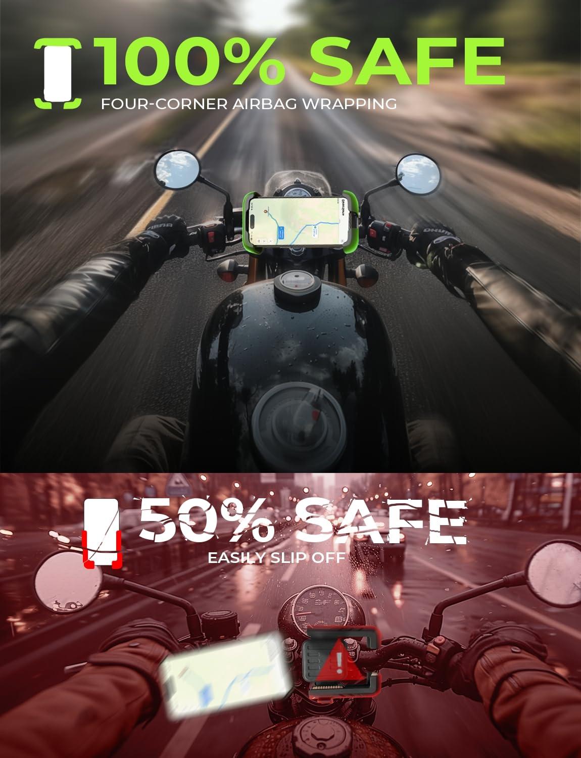 LISEN Bike Phone Holder, [Super Easy Install] Ultra Stable Motorcycle Phone Mount, Bicycle Handlebar Holder Mount for Adults Kids, Bike Bicycle Ebike Gear Accessories, for iPhone Samsung Google Pixel - Image 5