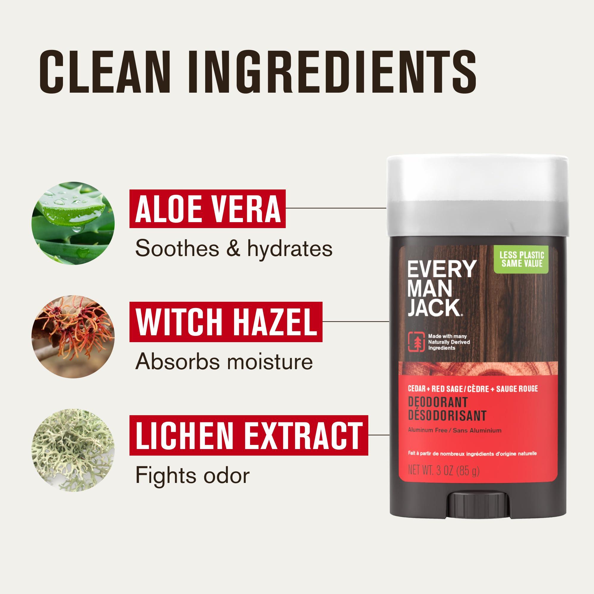Every Man Jack Cedar + Red Sage Men’s Deodorant - Stay Fresh with Aluminum Free Deodorant For all Skin Types - Odor Crushing, Long Lasting, with Naturally Derived Ingredients - 3oz (2 Pack) - Image 6