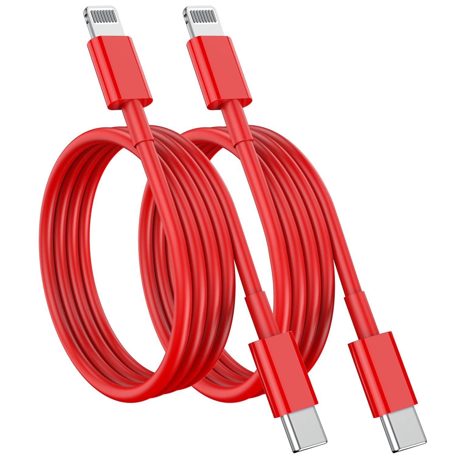 Susnwere USB C to Lightning Cable (2pack 6ft), Apple MFi Certified iPhone Fast Charger 2m, Power Delivery Original Type C Charging Cord for Apple iPhone 13/12/11 Pro/11/XS MAX/XR/8/7/6s Plus,iPad