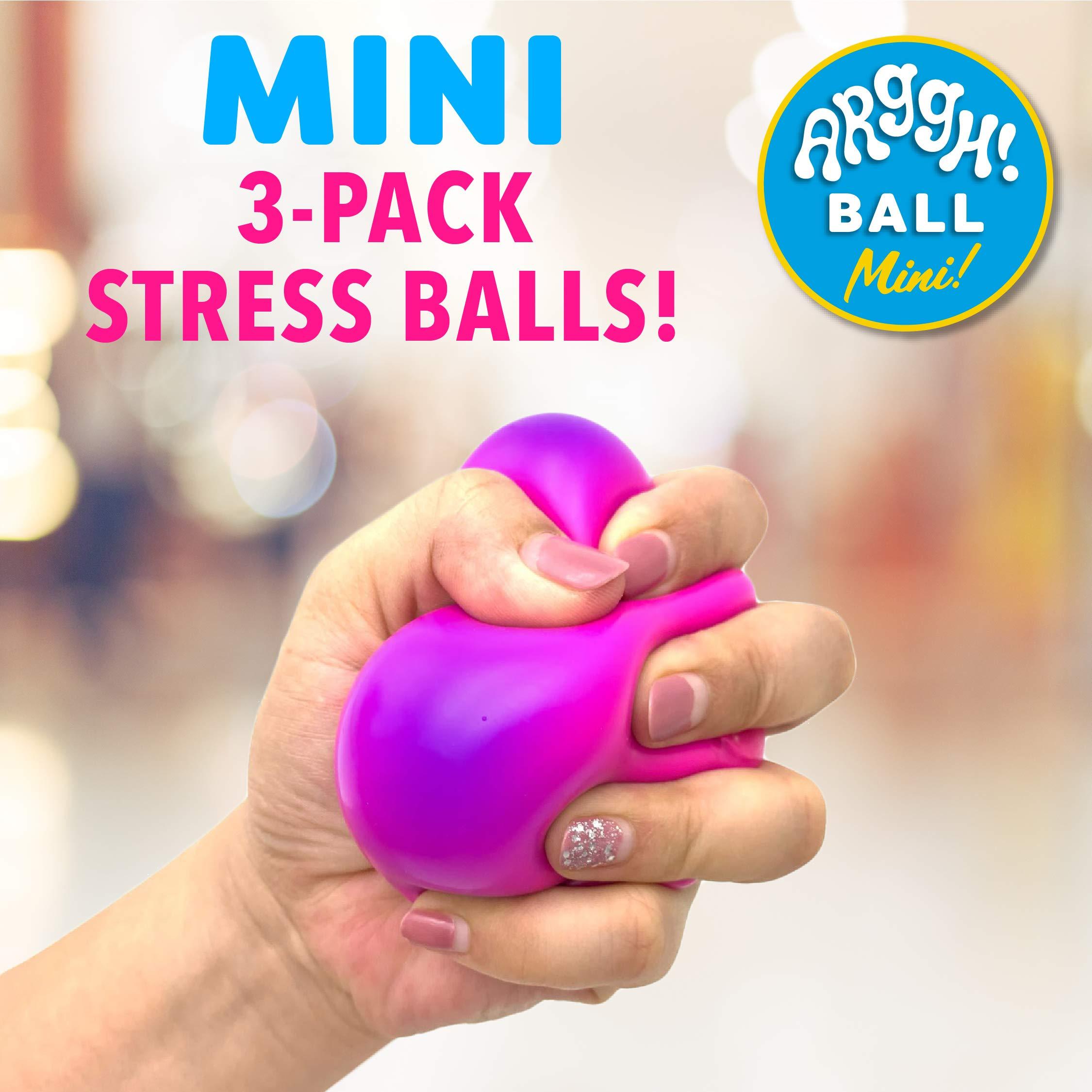 Power Your Fun Arggh Mini Stress Balls for Adults and Kids - 3pk Squishy Stress Balls, Color Changing Resistance Fidget Toys, Sensory Stress Relief Squeeze Toys Squishy Toy (Yellow, Pink, Blue) - Image 2