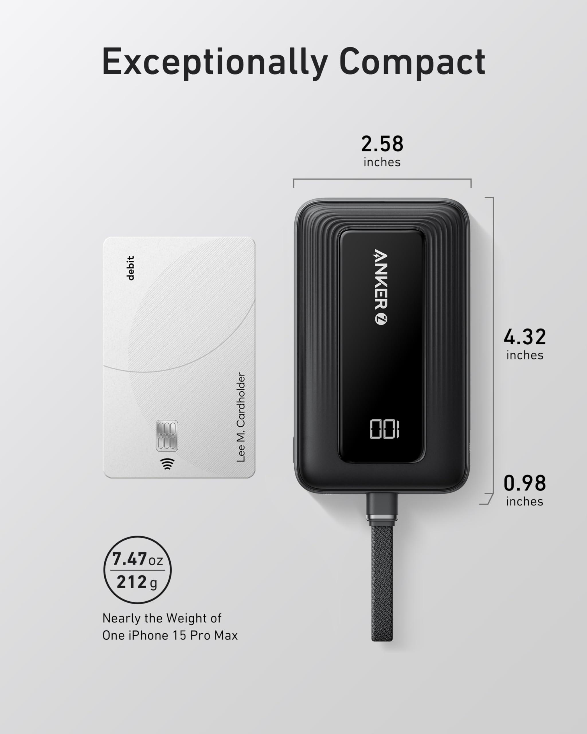 Anker Portable Charger, 10,000mAh 30W Power Bank, USB-C in and Out Fast Charging Battery Pack, Travel Essential Phone Power Bank, for iPhone 16/15, iPad, MacBook, Galaxy, Google, and More - Image 6