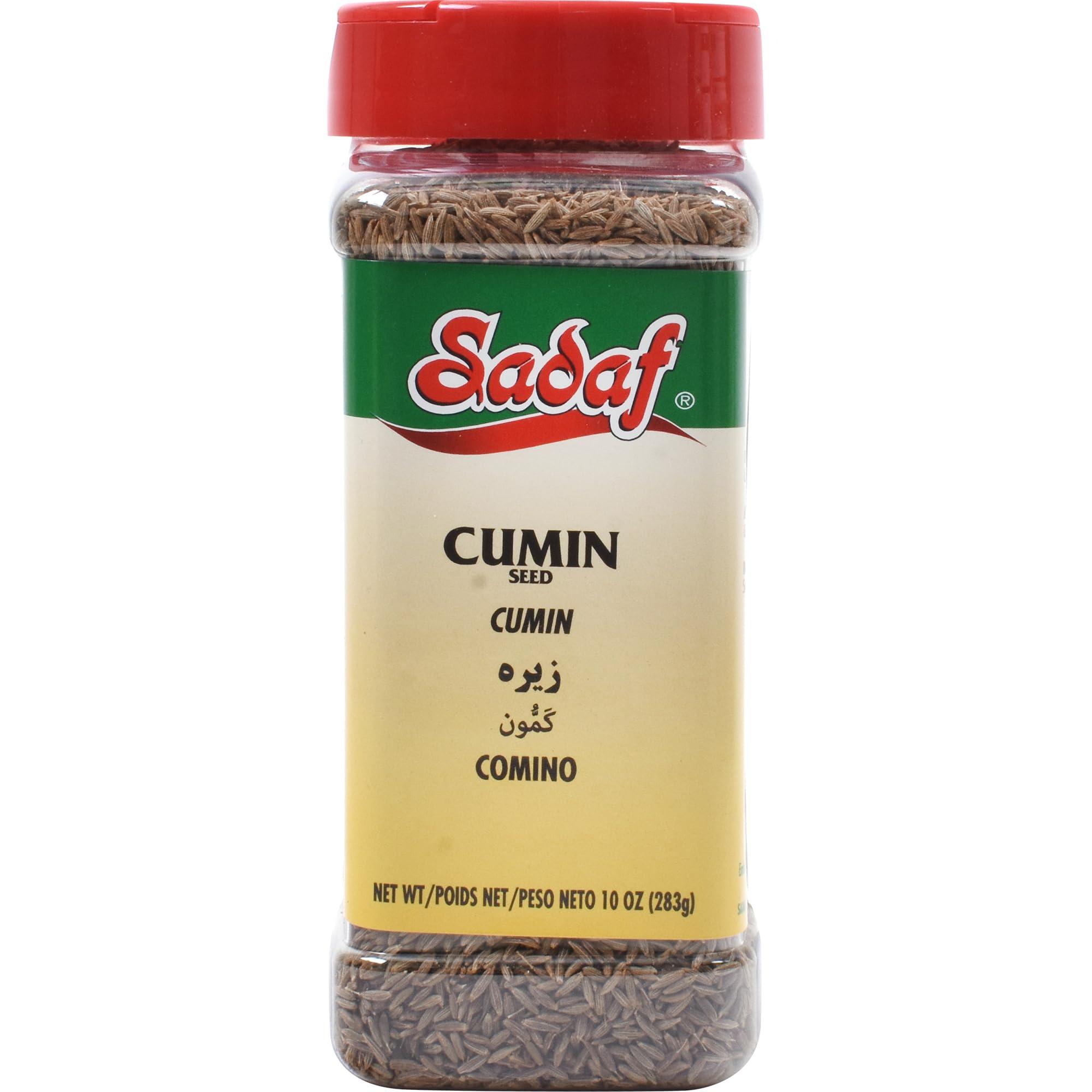 Sadaf Cumin Seeds - Whole Cumin Seeds for Cooking & Seasoning Spice - Kosher - 10 oz Bottle with Shaker Top