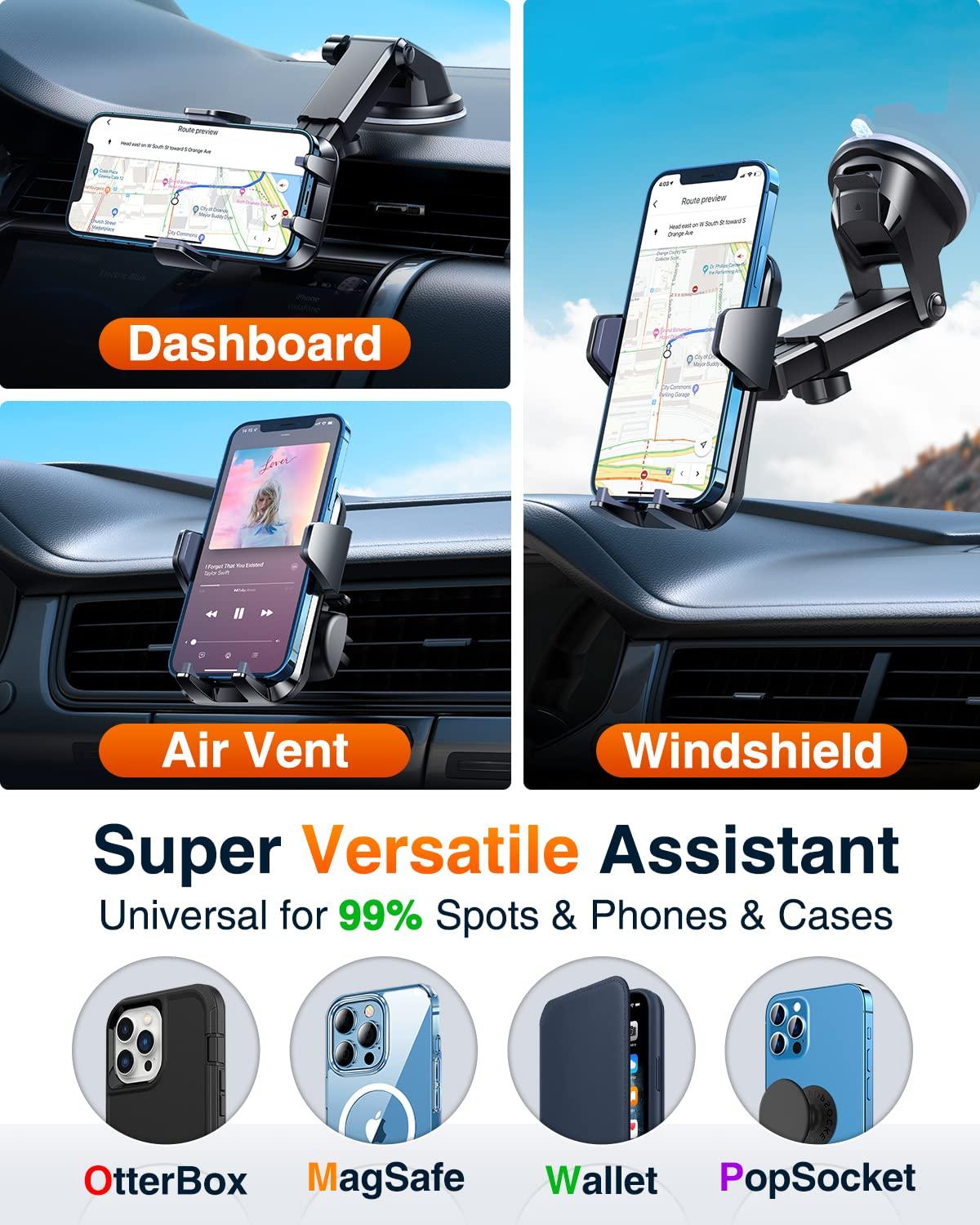 VANMASS 【85+LBS Strongest Suction & Military-Grade 2025 Ultimate Car Phone Mount【Patent & Safety Certs】 Cell Phone Holder Truck Stand for Dashboard Windshield Vent for iPhone 16 15 Pro Max 14 Samsung - Image 9