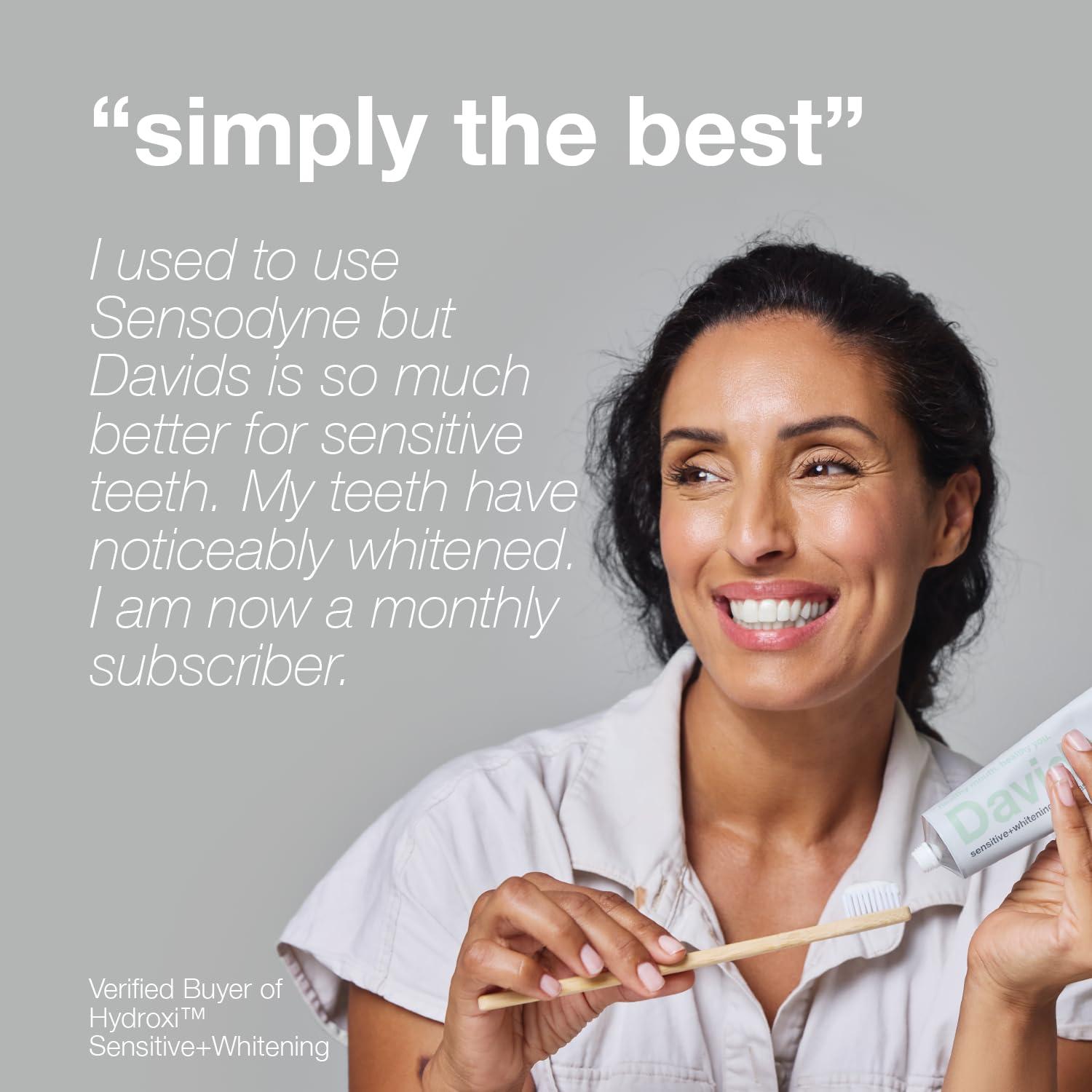 Davids Hydroxi Fluoride Free Nano Hydroxyapatite Toothpaste for Remineralizing Enamel & Sensitive Relief, Whitening, Antiplaque, SLS Free, Natural Peppermint, 4 oz, Made in USA - Image 6