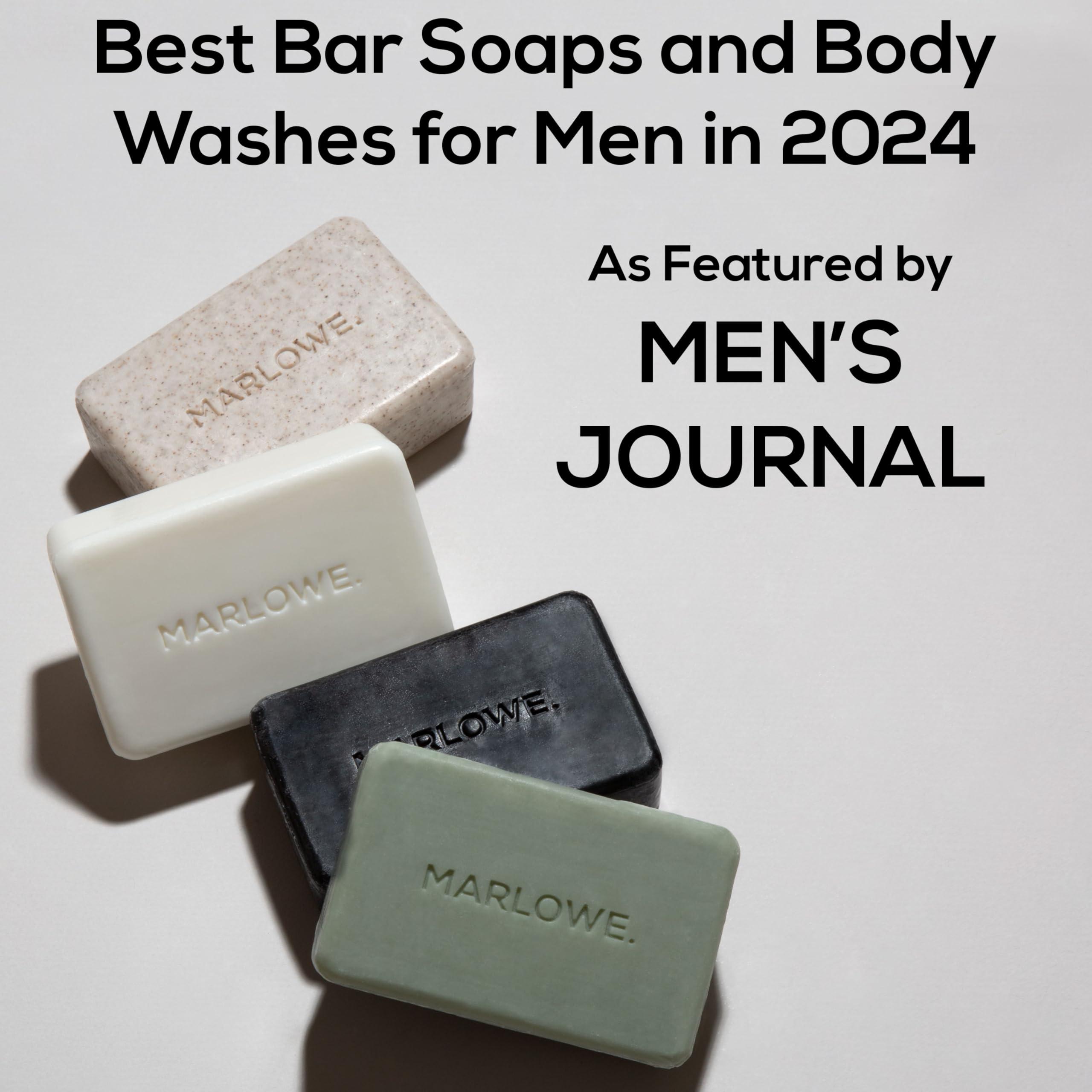 MARLOWE. No. 102 Men's Body Scrub Soap 7oz (Variety Trio) Best Exfoliating Body Soap Bars for Men, Made with Natural Ingredients, Green Tea Extract, Features 3 Amazing Scents - Image 5