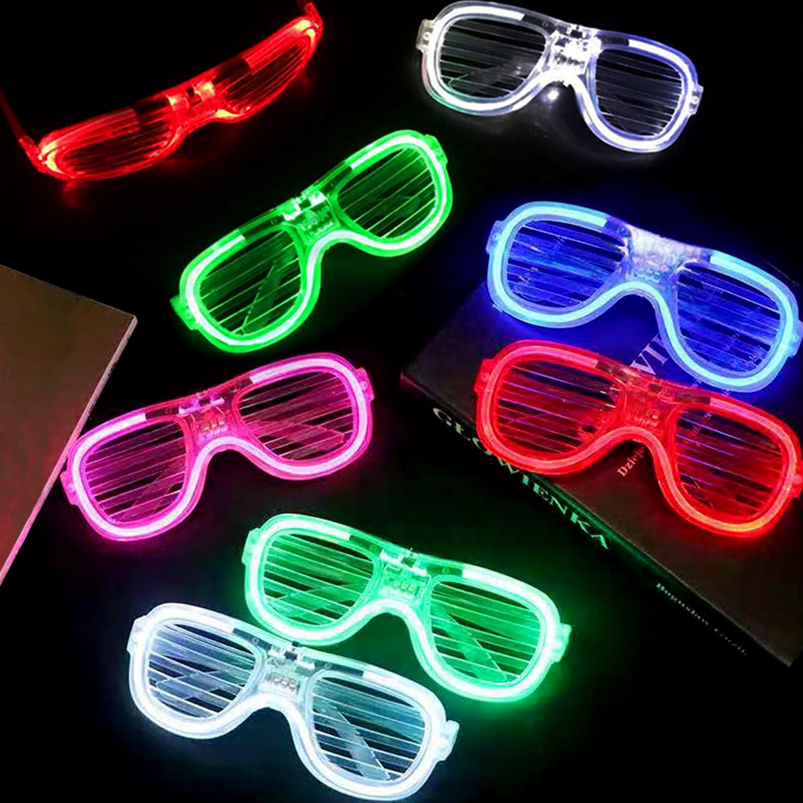 25 Packs LED Glasses 5 Neon Colors glow in the dark party supplies Favor for Kids Adult Glow sticks Light Up Glasses fit Holiday Birthday Valentine's Day and Halloween Party Supplies Cosplay Christmas - Image 4
