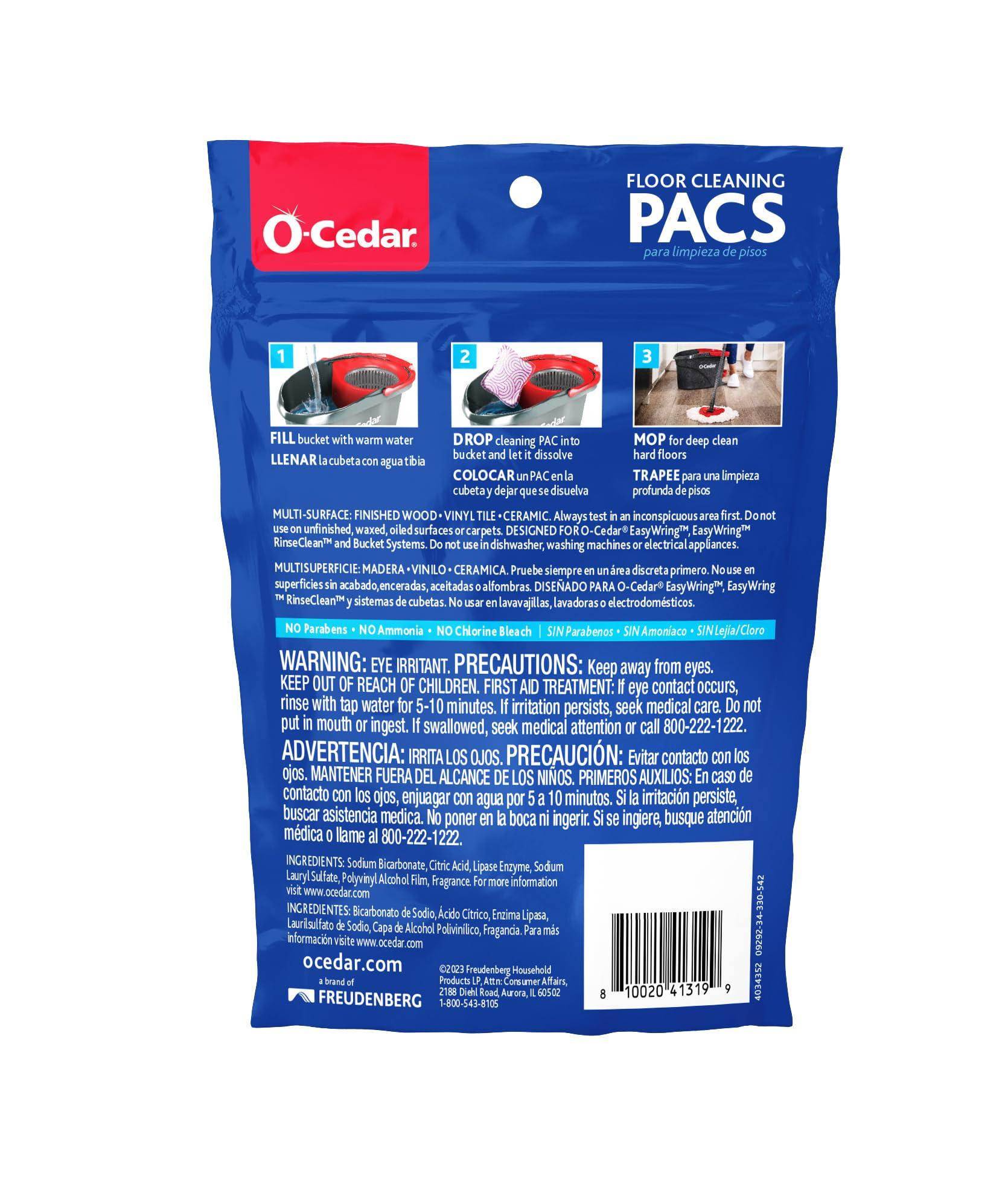 O-Cedar PACS Hard Floor Cleaner, Lavender Scent 10 Count (1-Pack) | Made with Naturally-Derived Ingredients | Safe to Use on All Hard Floors | Perfect for Mop Buckets - Image 10