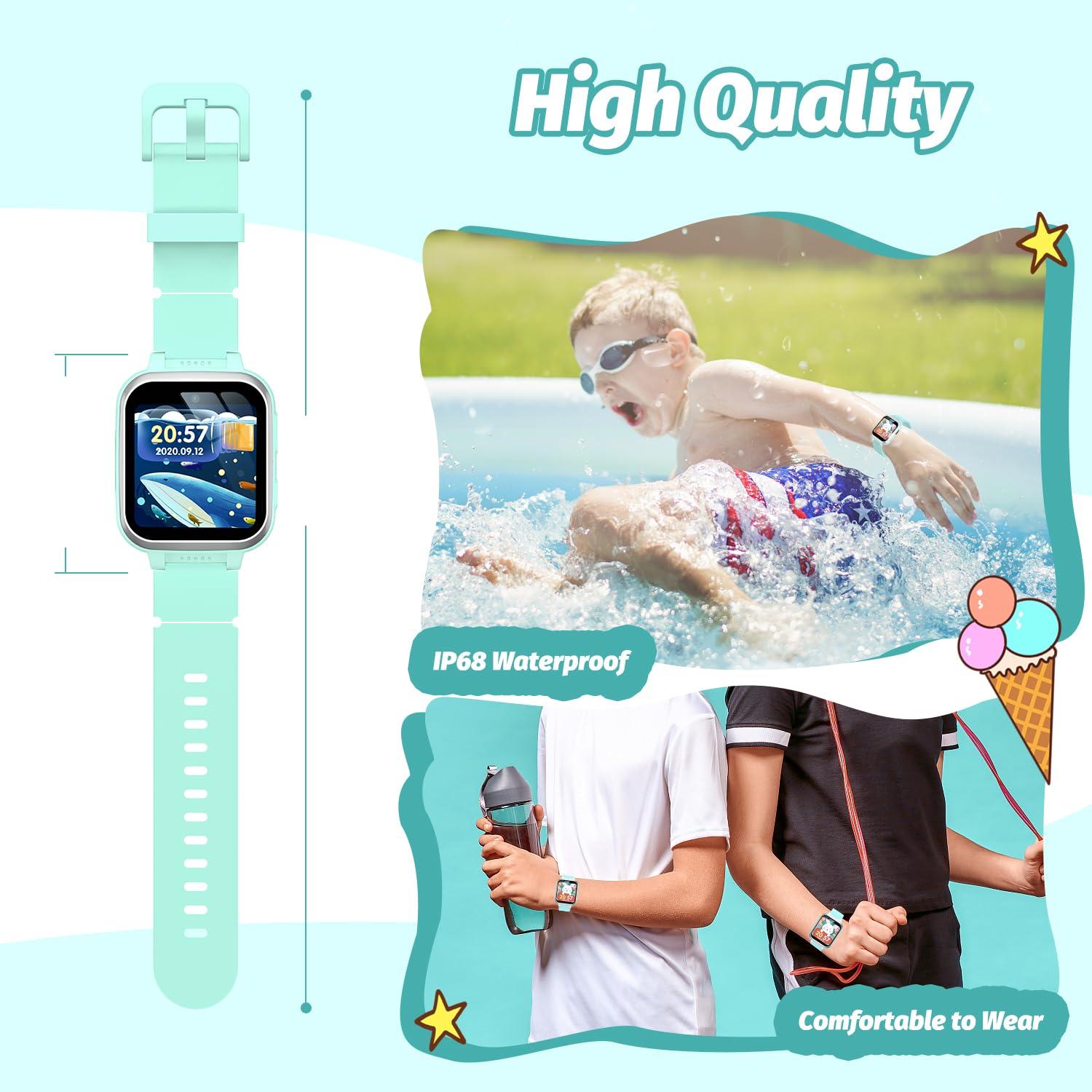 meoonley Kids Smart Watch with Puzzle Games HD Touch Screen Camera Video Music Player Pedometer Alarm Clock Flashlight Fashion Kids Smartwatch Gift for 6-13 Year Old Boys Girls Toys - Image 8